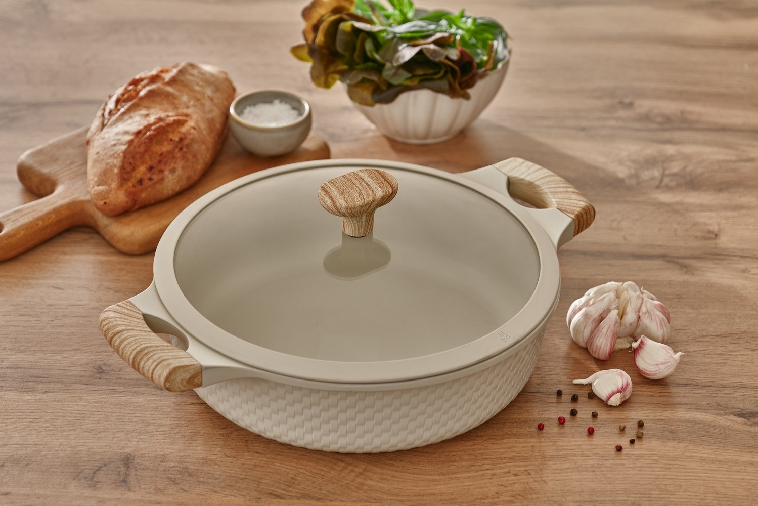 RESTO Kitchenware Bräter »Ran, Kochtopf antihaftbeschichtet und spülmaschinenfest«, Aluminiumguss, (2 tlg.), Geeignet für alle Herdarten, auch Induktion, im Geschenkkarton