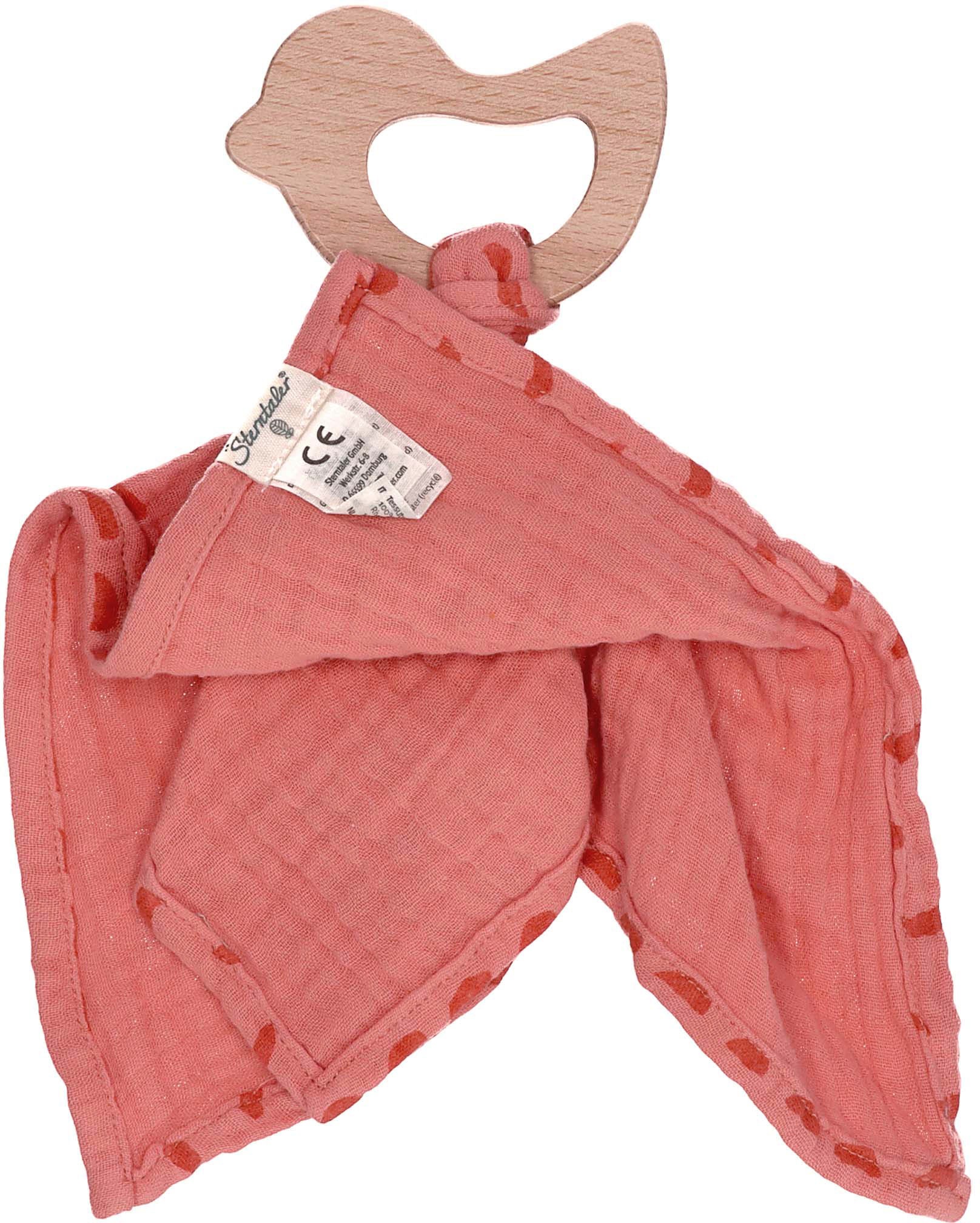 Sterntaler® Schmusetuch »Stay true to nature, Enna+Otti, koralle«, Mit Beißring aus Holz