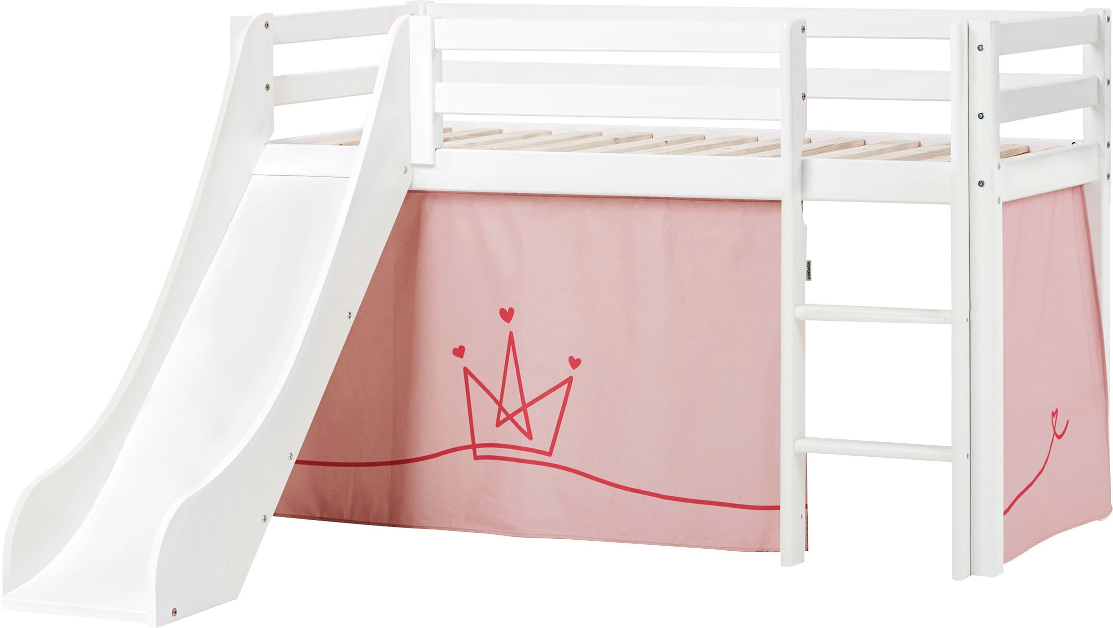 Hoppekids Hochbett ""Princess"", Rutsche & Vorhang Rosa und viel Auswahl günstig online kaufen