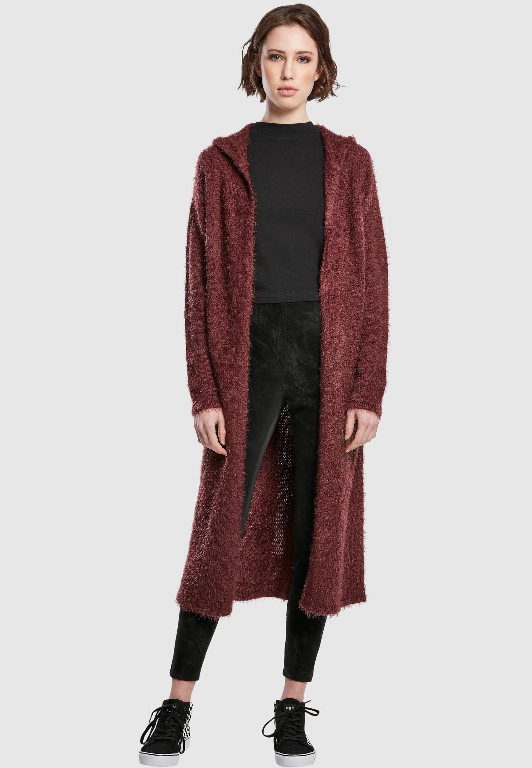 URBAN CLASSICS Strickjacke »Urban Classics Damen Ladies Hooded Feather Cardigan«