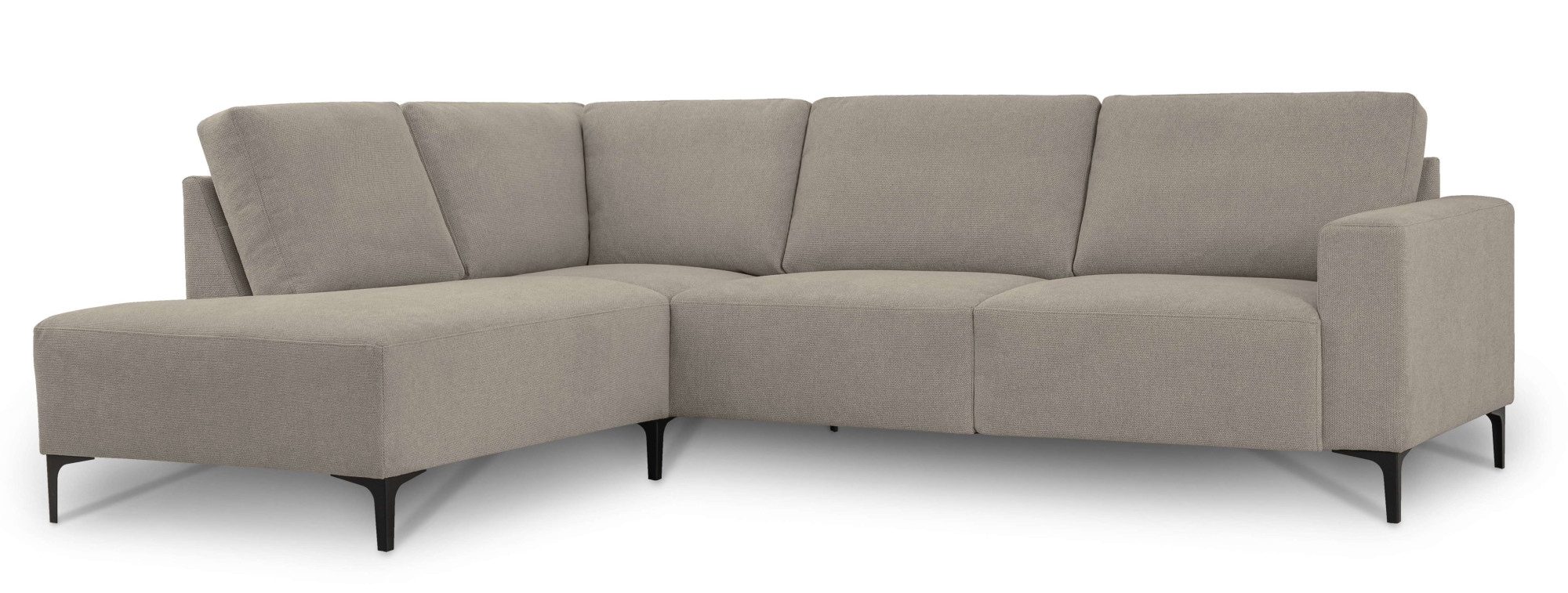 Home affaire Ecksofa »Tournon, L-Form, Breite 256 cm, Webstoff, Chenille«, Designsofa im nordischen Stil, Wellenunterfederung, Metallfüße