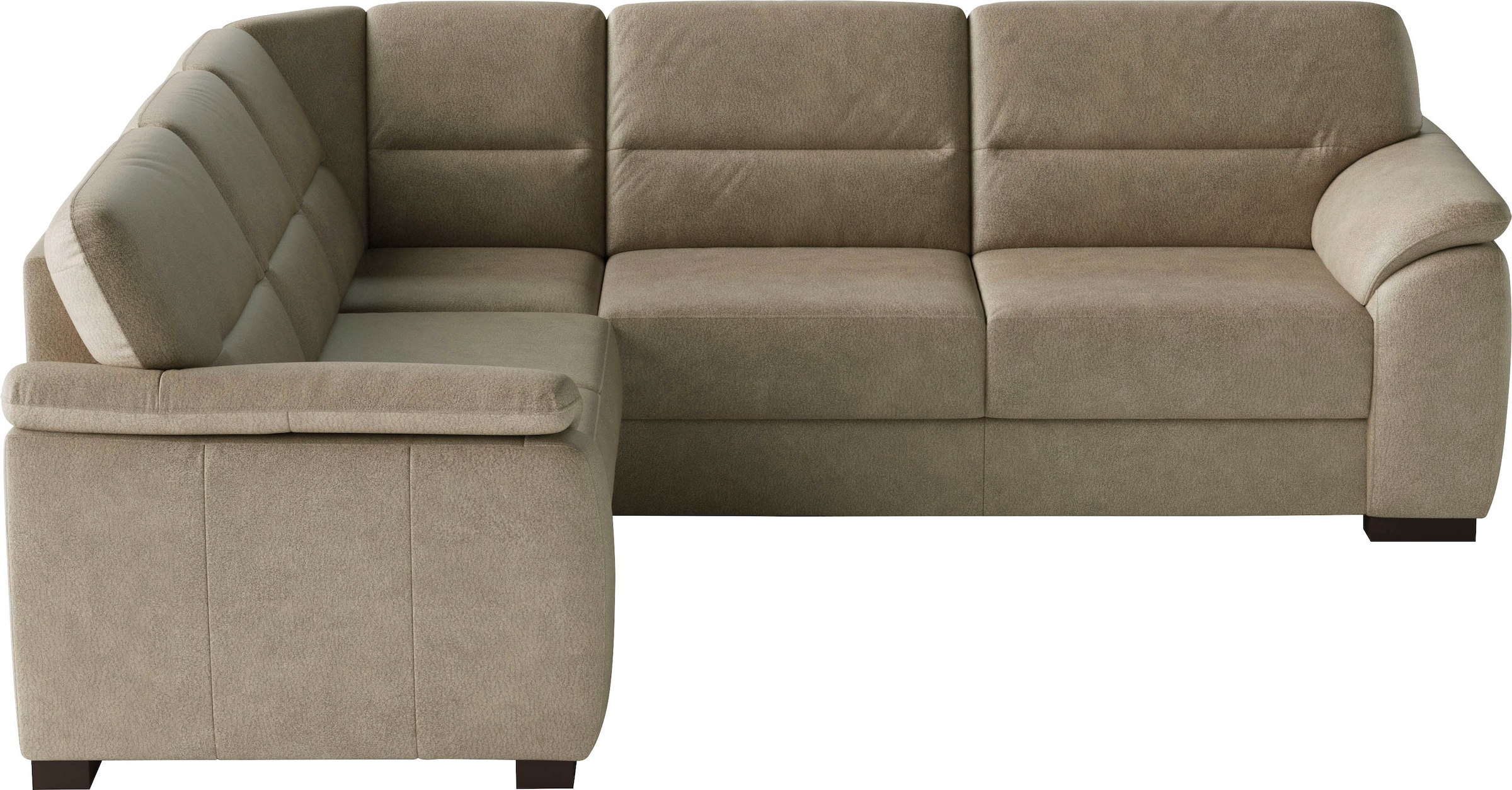 sit&more Ecksofa "Montego L-Form, B: 256 cm, große Stoffauswahl, Komfortsitzhöhe 46 cm" mit Schlaffunktion, optional Schubkasten mit Stauraum