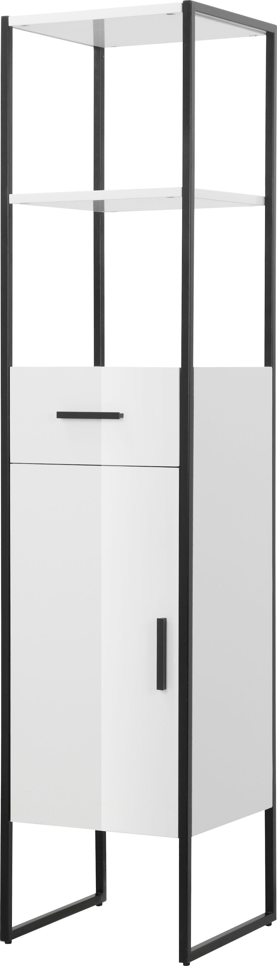 welltime Hochschrank »Pisa Schrank WC Schublade mit Bad Tür, | Breite 35cm Metall«, BAUR Badschrank Badezimmerschrank und hochglanz
