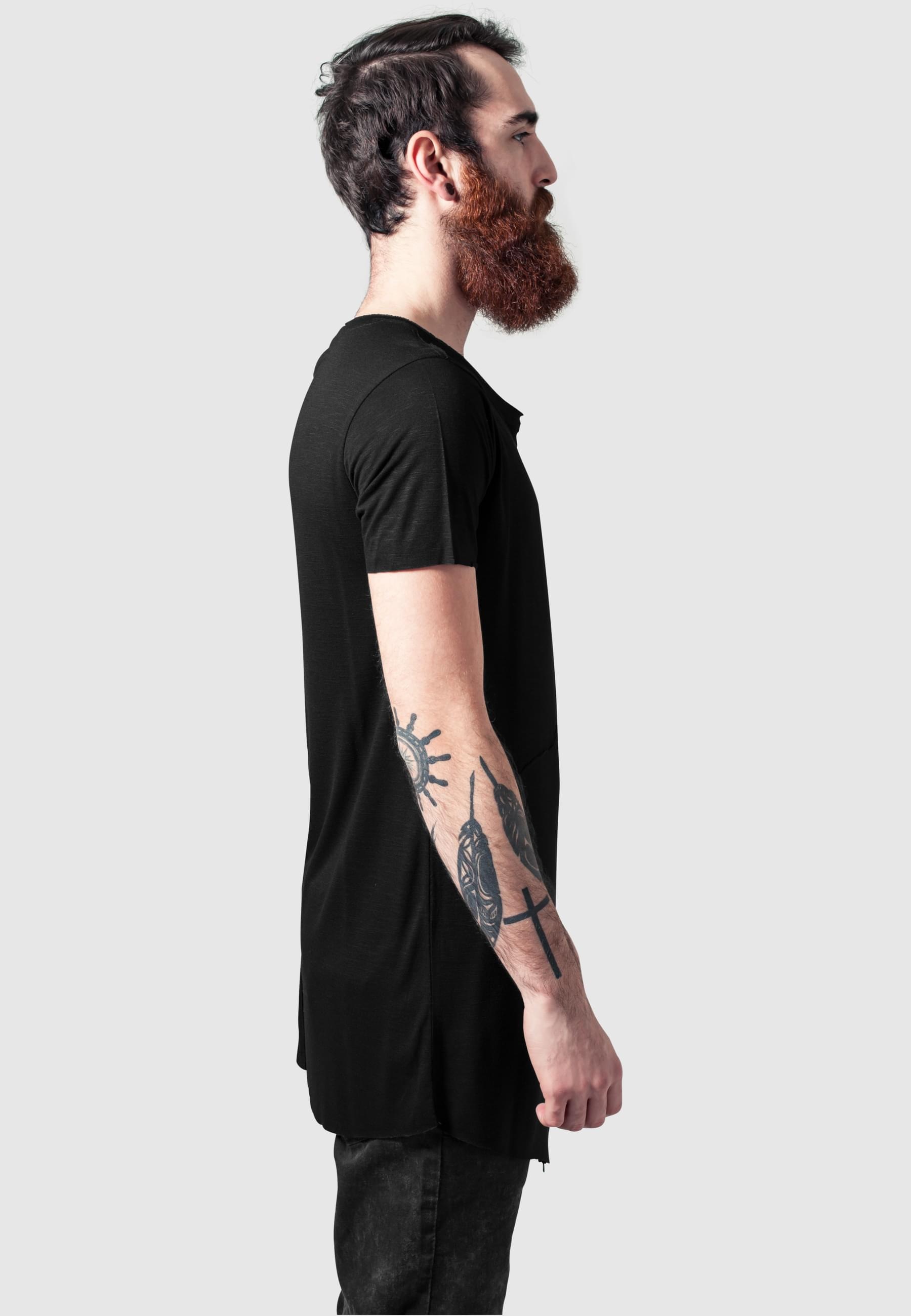 URBAN CLASSICS T-Shirt »Urban Classics Herren Long Open Edge Front Zip Tee«, (1 tlg.)