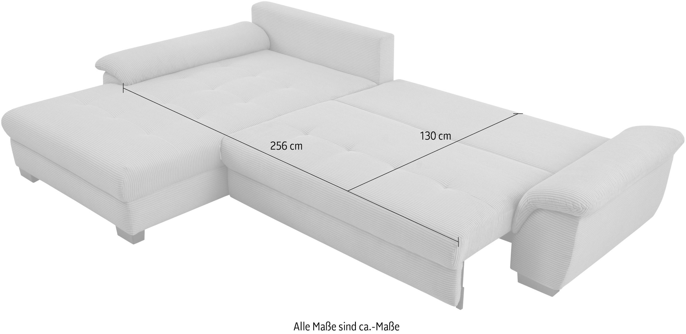 Mr. Couch Ecksofa »Dario, L-Form, mit Bett und Bettkasten« wahlweise mit Kaltschaum