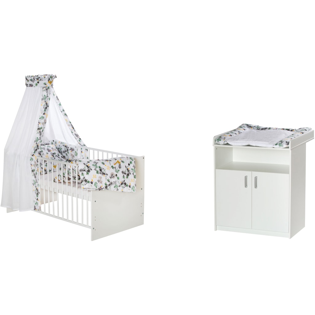 Schardt Babymöbel-Set »Sienna White II«, (Spar-Set, 2 St., Kinderbett, Wickelkommode)