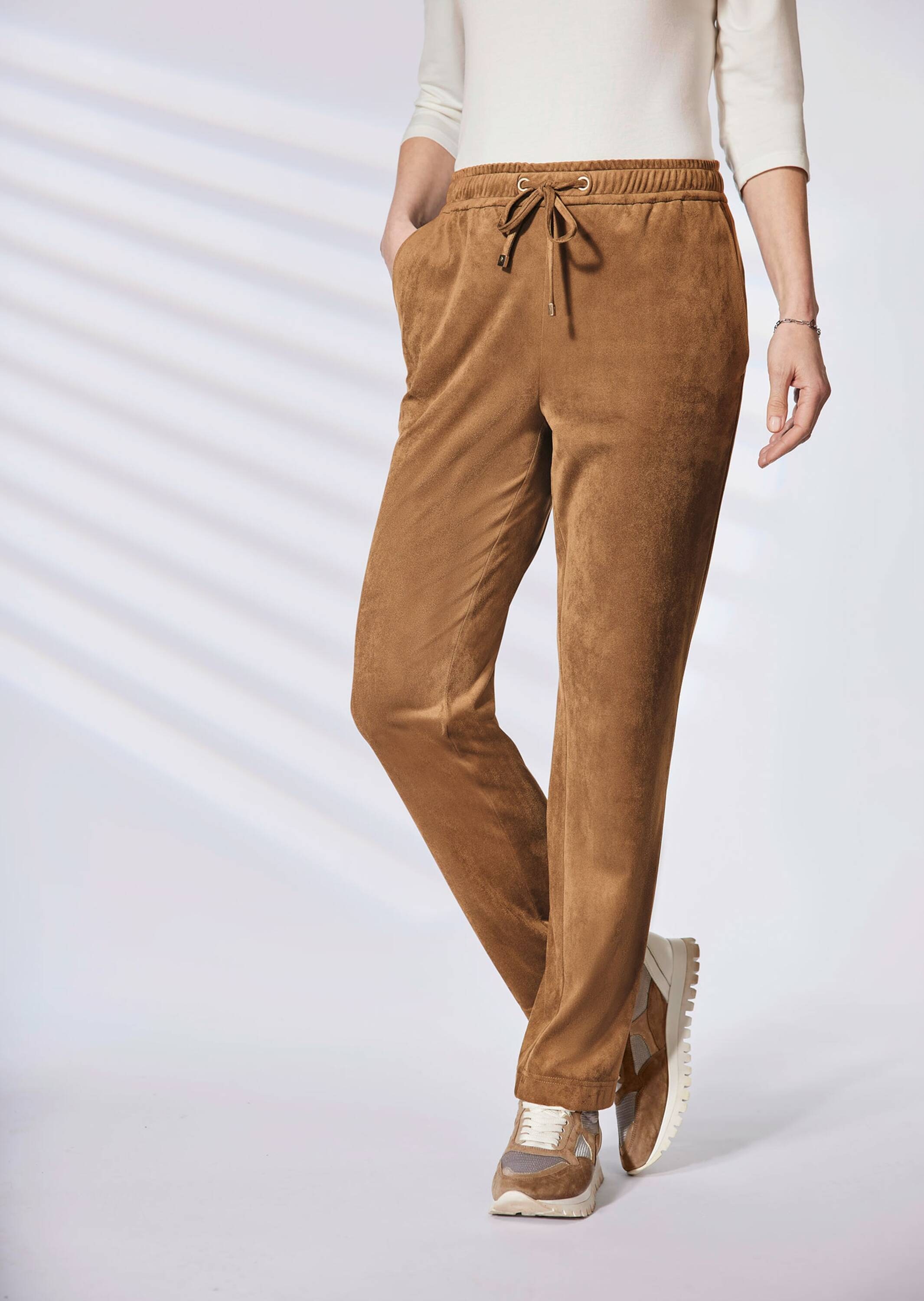 GOLDNER 2-in-1-Hose "Kurzgröße Freizeithose SARA, Veloursleder-Optik" günstig online kaufen