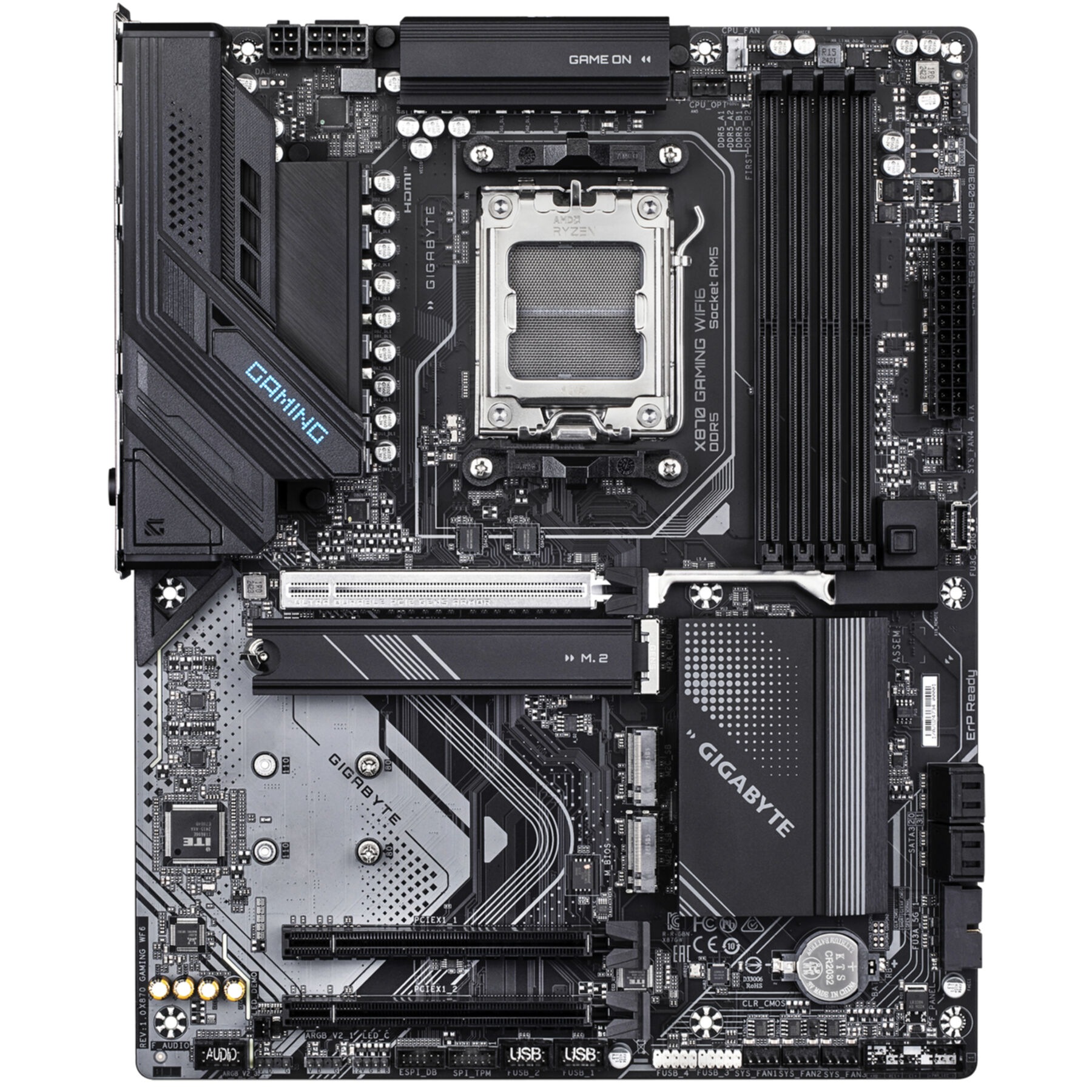 Gigabyte Mainboard »X870 GAMING WIFI6 Mainboard - Unterstützt AMD Ryzen 9000 CPUs, 8+2+2 P«