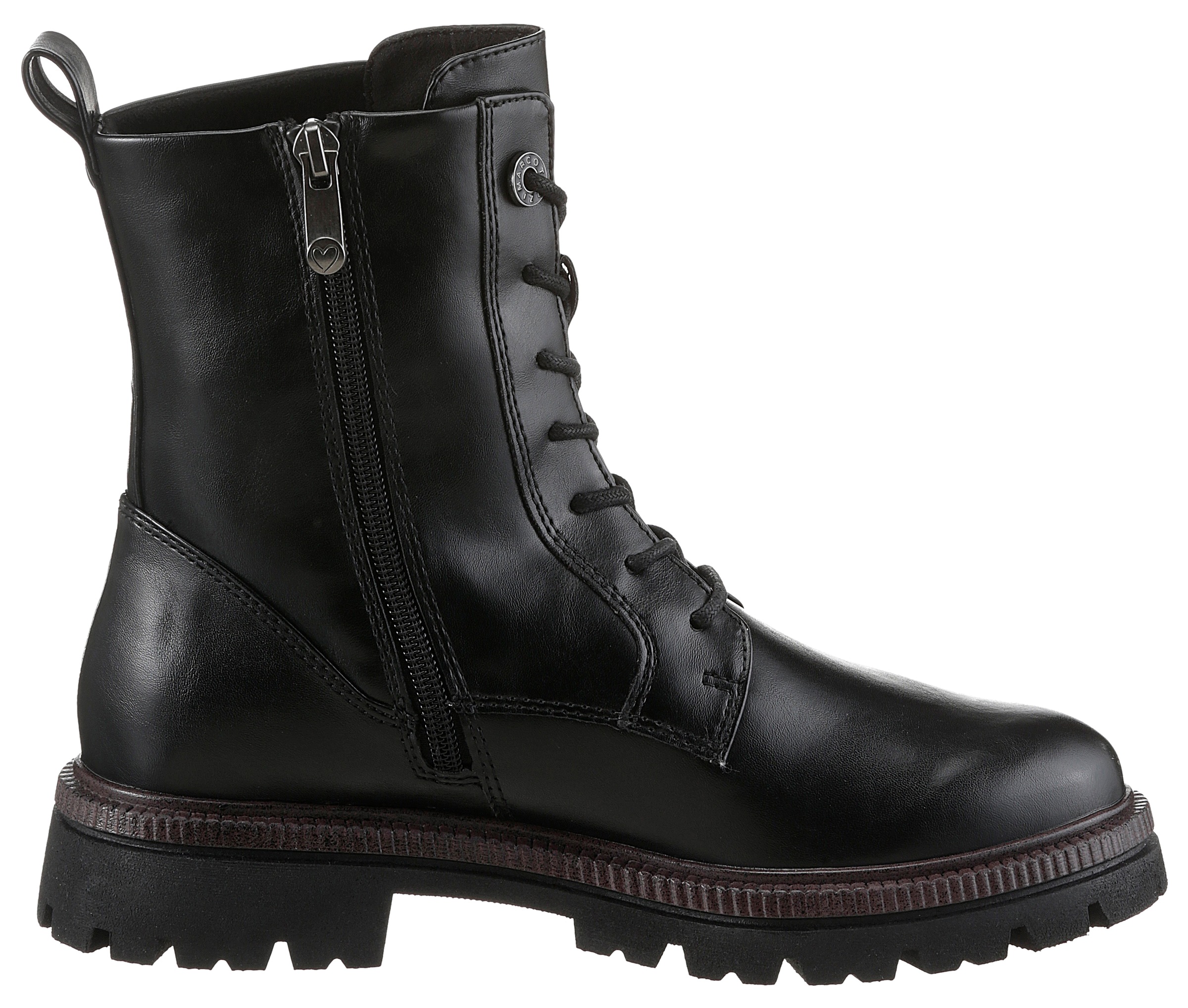 MARCO TOZZI Schnürstiefelette  Blockabsatz, Schnürboots in veganer Verarbeitung