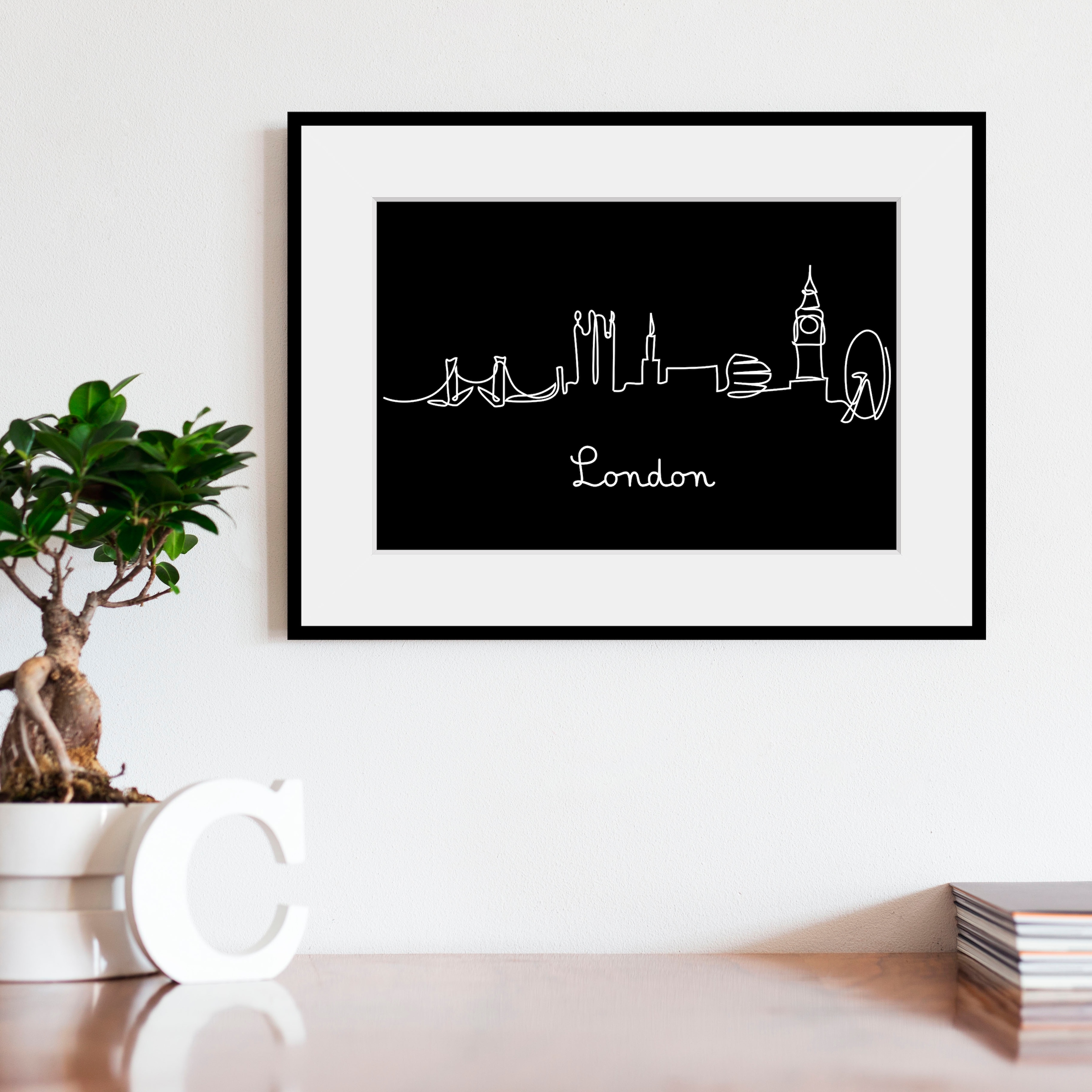 queence Bild "London Skyline", Schwarz-Weiß-Kunst-Modern-Stadt-Städte-Londo günstig online kaufen