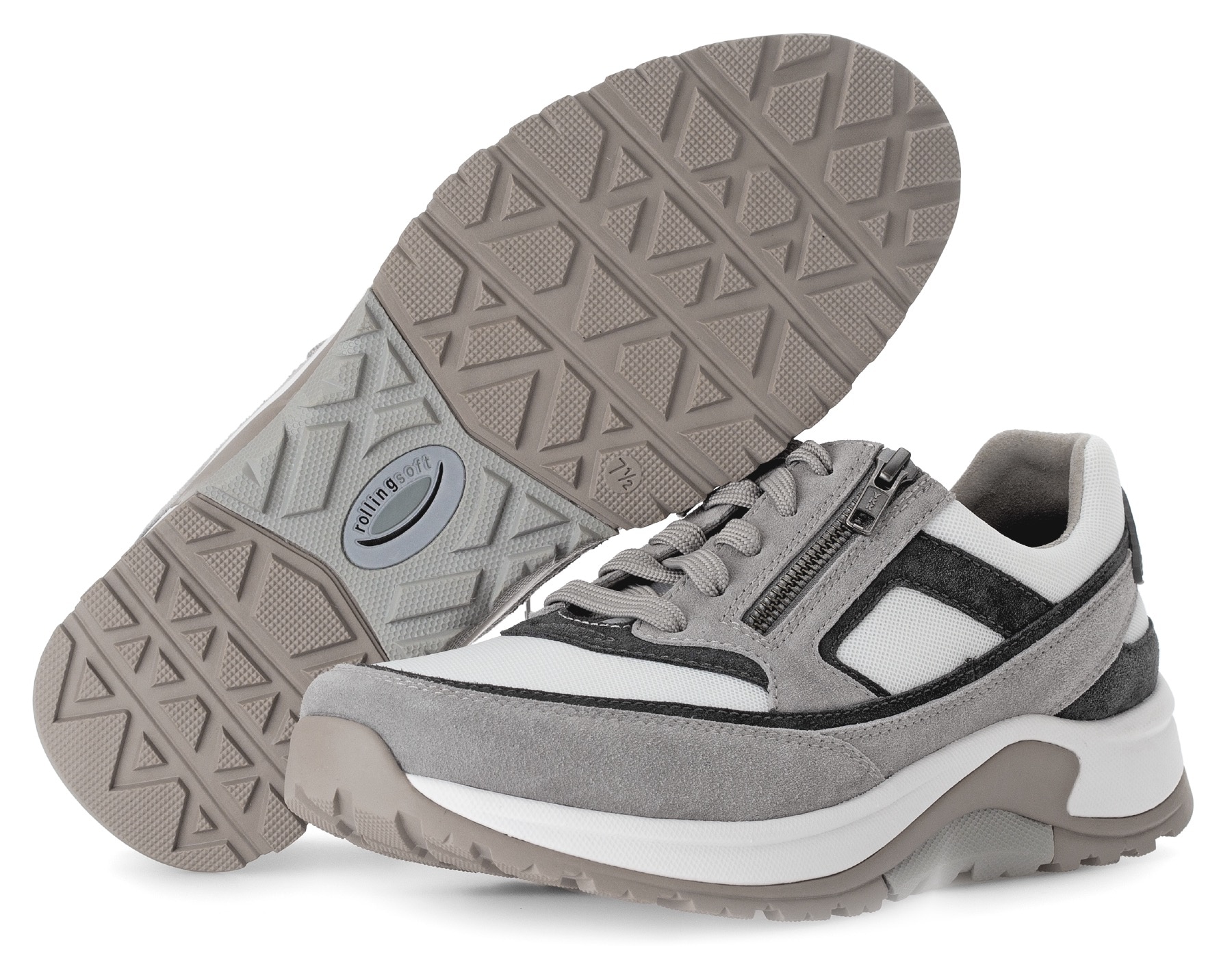 Gabor Rollingsoft Keilsneaker, Schnürschuh, Halbschuh, Freizeitschuh, Außenreißverschluss, G-Weite