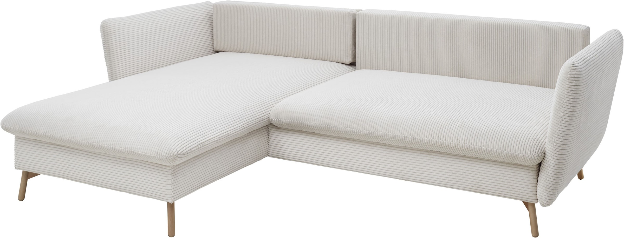 andas Ecksofa »MERLE, 258 cm, L-Form, traumhafter Cord,«, mit Bettfunktion und Bettkasten, Liegefläche 224 x 139
