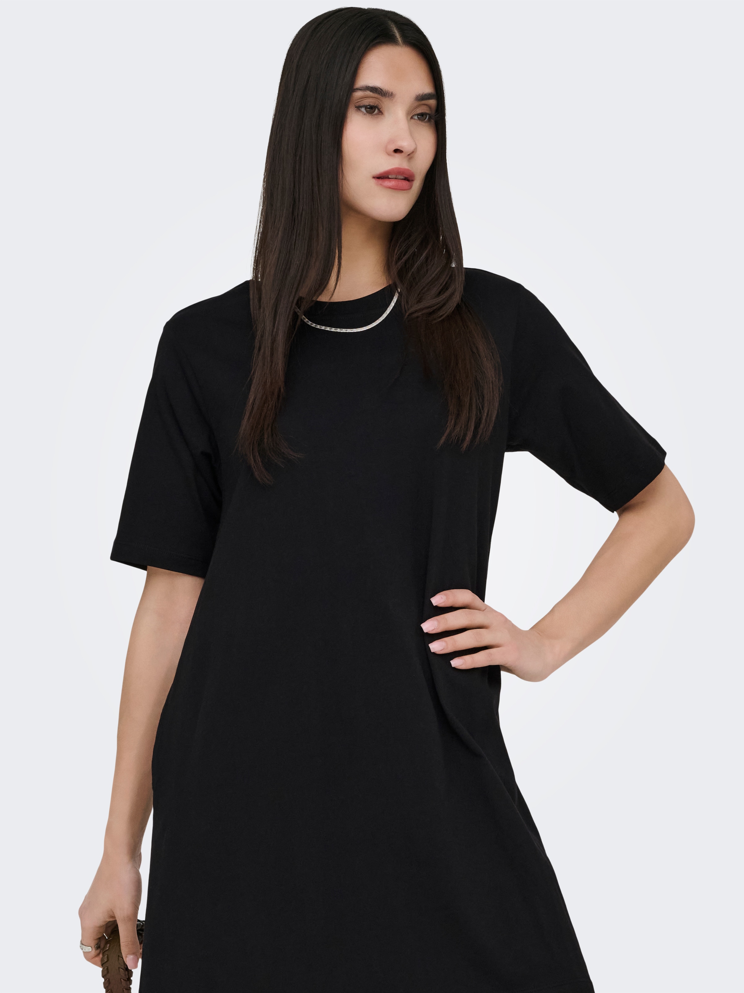 Only Minikleid "Onlmara S/S Pocket Dress Jrs Noos" Baumwolle, Oversize, Rundhals