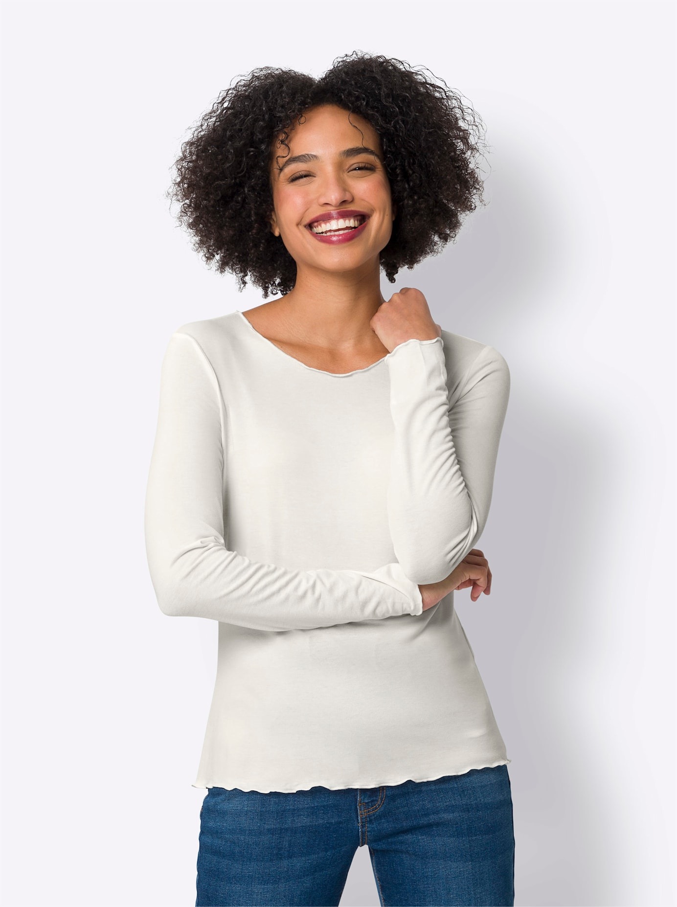 heine Langarmshirt "Doppelpack Shirts" 2 Stk. günstig online kaufen