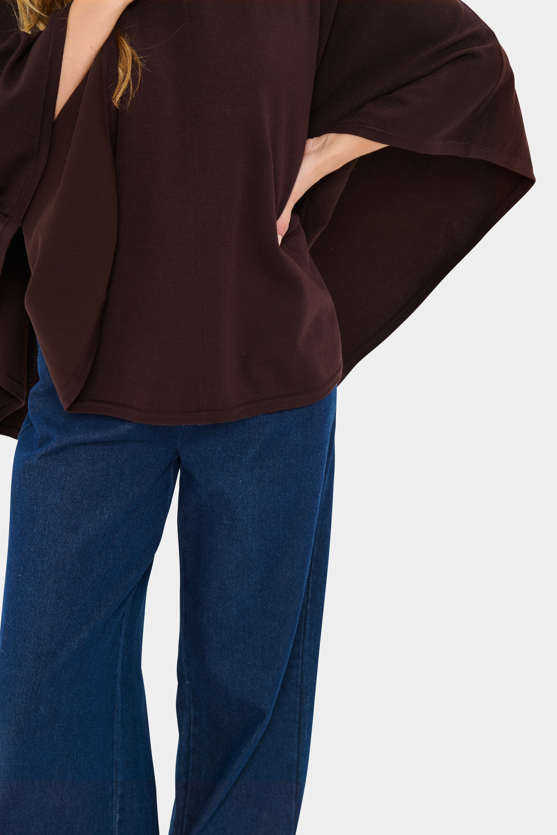 Thumbnail - Saint Tropez Strickponcho "BilliSZ Poncho" Loose fit, Viskosemischung