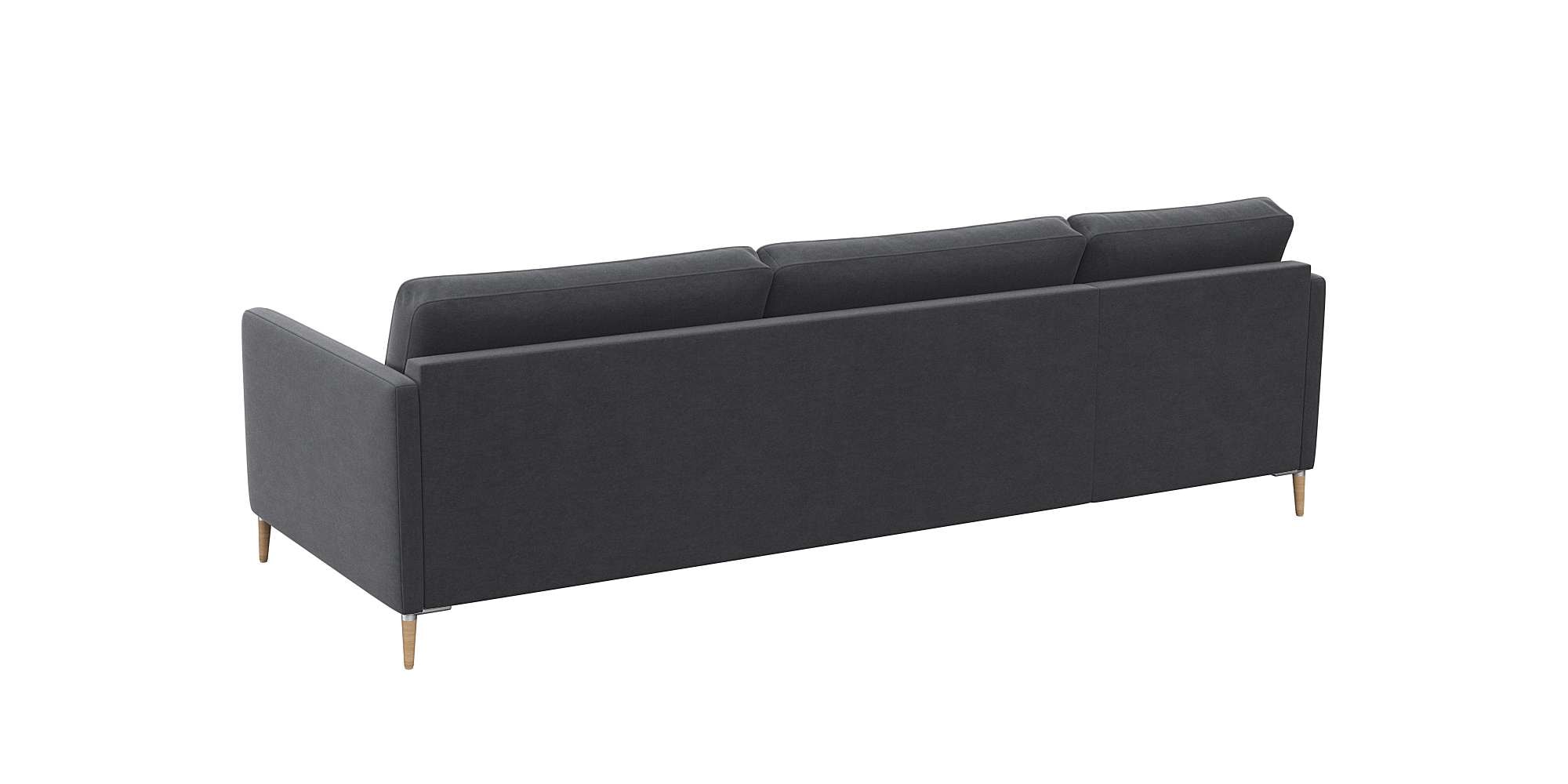 FLEXLUX Ecksofa »Fiore, super Sitzkomfort durch Kaltschaum im Sitz, L-Form«, schmale Armlehnen, Füße Alu+ Eiche