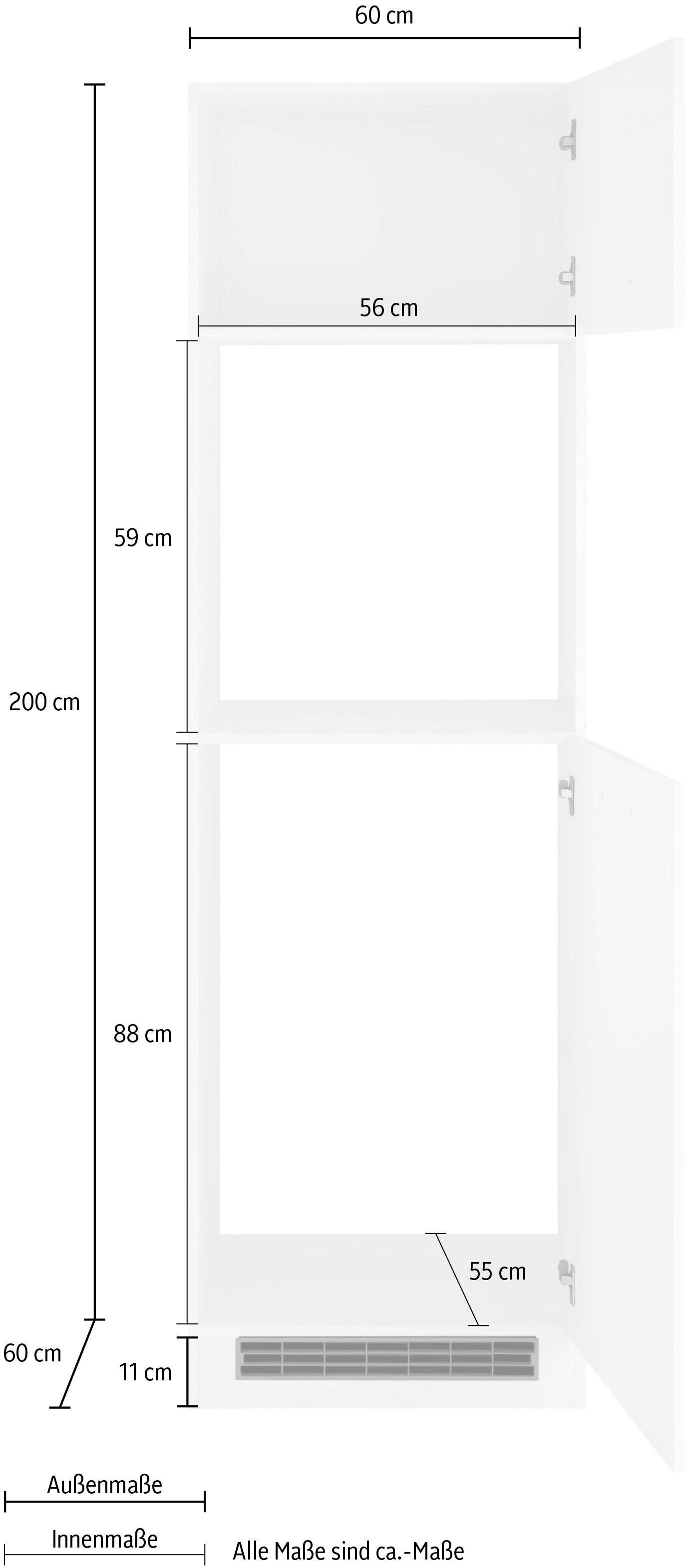 KOCHSTATION Backofen/Kühlumbauschrank »KS-Kehl«, für Einbaukühlschrank, Nischenhöhe 88cm