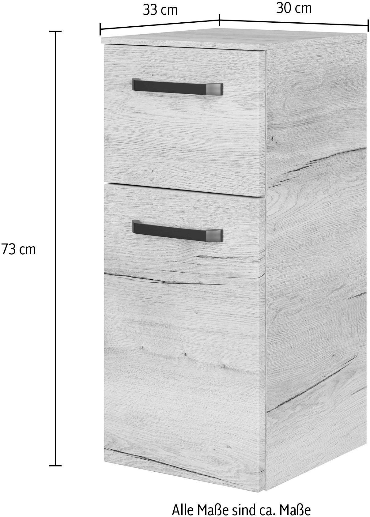 Saphir Unterschrank »Serie 4010 Badschrank 30cm breit, 1 Tür, 1 Schublade, inkl. Türdämpfer«, Badezimmerschrank mit 1 Glas-Einlegeboden, 73 cm hoch, 33 cm tief