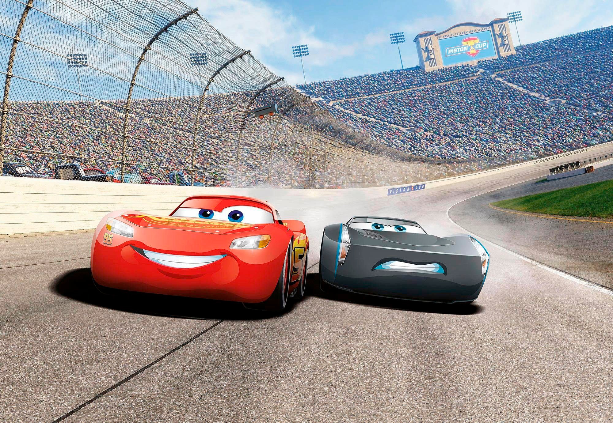 Komar Fototapete "Cars3 Curve - Größe 368 X 254 Cm" Bedruckt Glatt Kinderzimmer