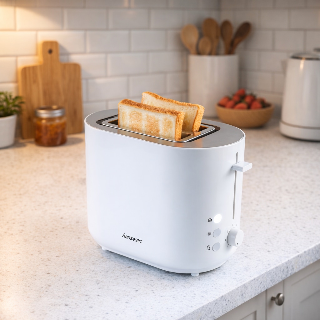 Thumbnail - Hanseatic Toaster "HT2850WD" 2 kurze Schlitze für 2 Scheiben 850 W mit Brötchenaufsatz