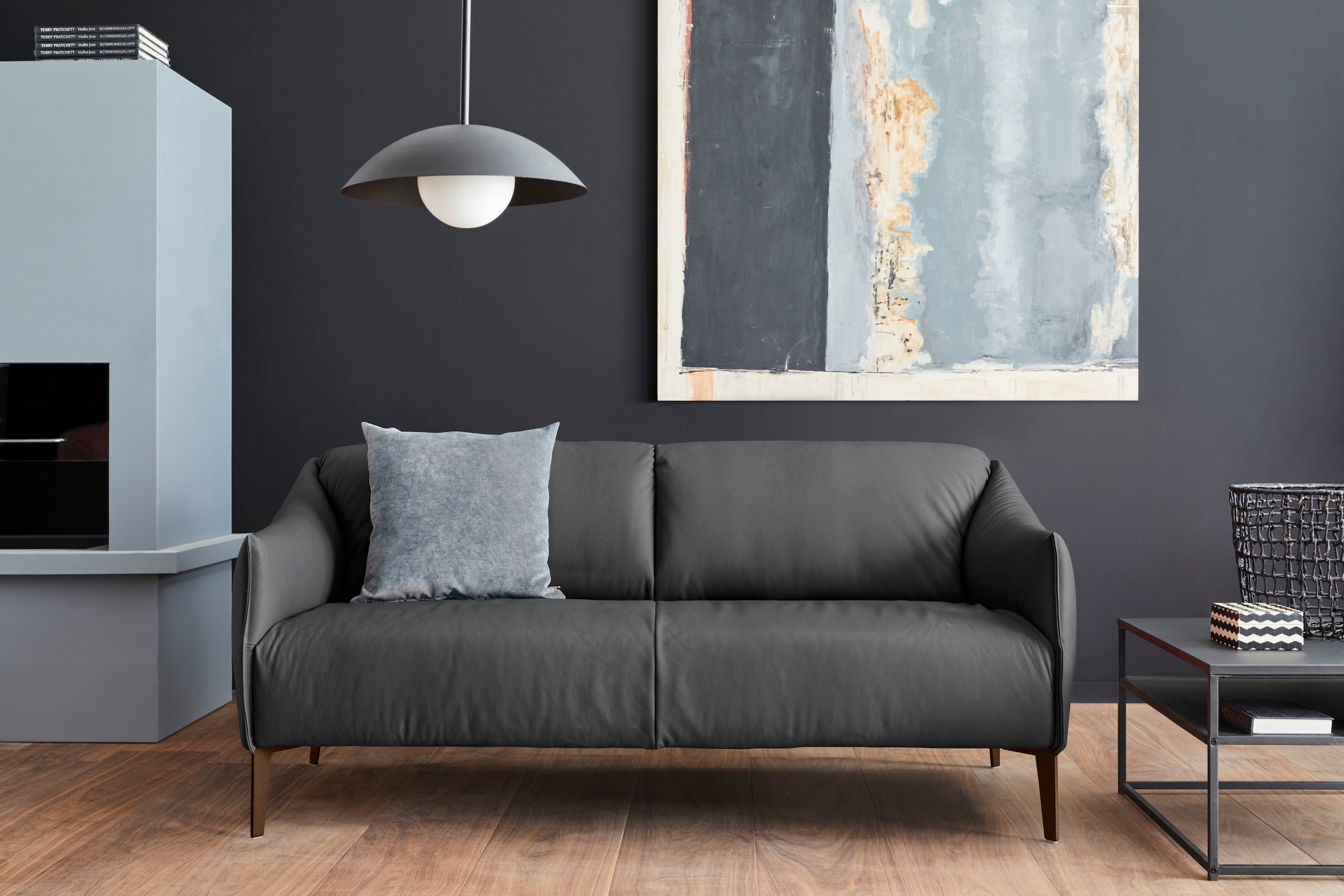 W.SCHILLIG 2,5-Sitzer "sally Designsofa, Loungesofa, bequem, schmale Armlehnen, Breite 194cm" mit Metall-Winkelfüßen in Bronze pulverbeschichtet, Breite 194 cm