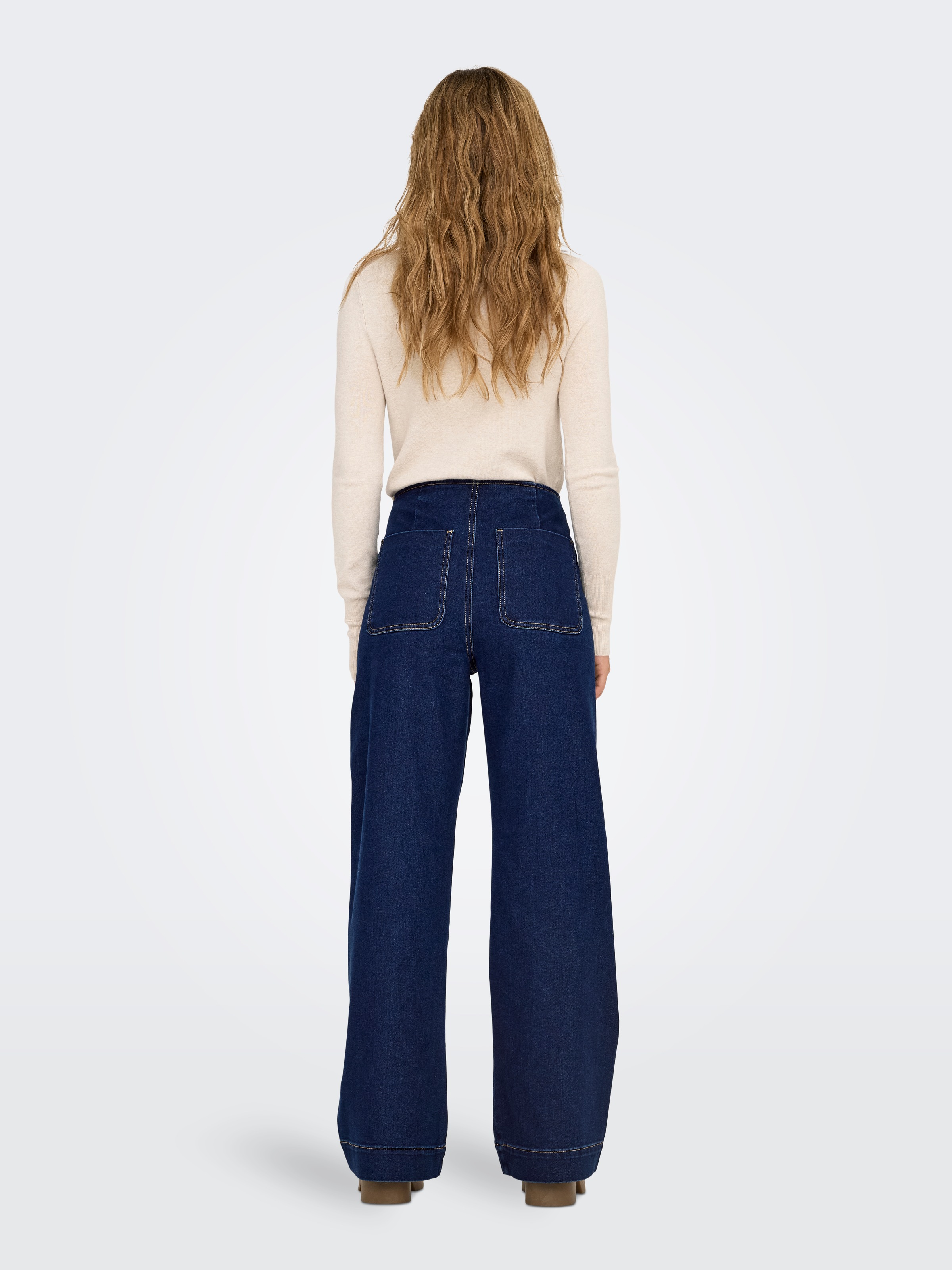 Thumbnail - ONLY High-waist-Jeans "ONLMADELINE HW WD POCKET DNM GUA113 NOOS" Baumwollmischung