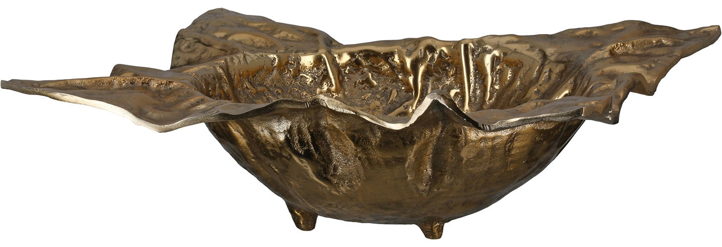 GILDE Schale »Deko-Schale Crumple goldfarben« 1 aus Aluminium