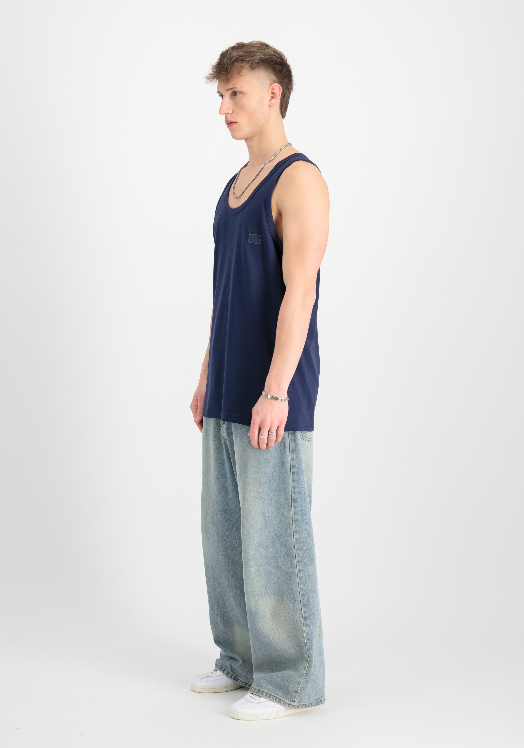 Muscleshirt ALPHA INDUSTRIES "Alpha Essentials RL Tank", Herren, Gr. S, blau (ultra navy), Obermaterial: 100% Baumwolle, Shirts 2