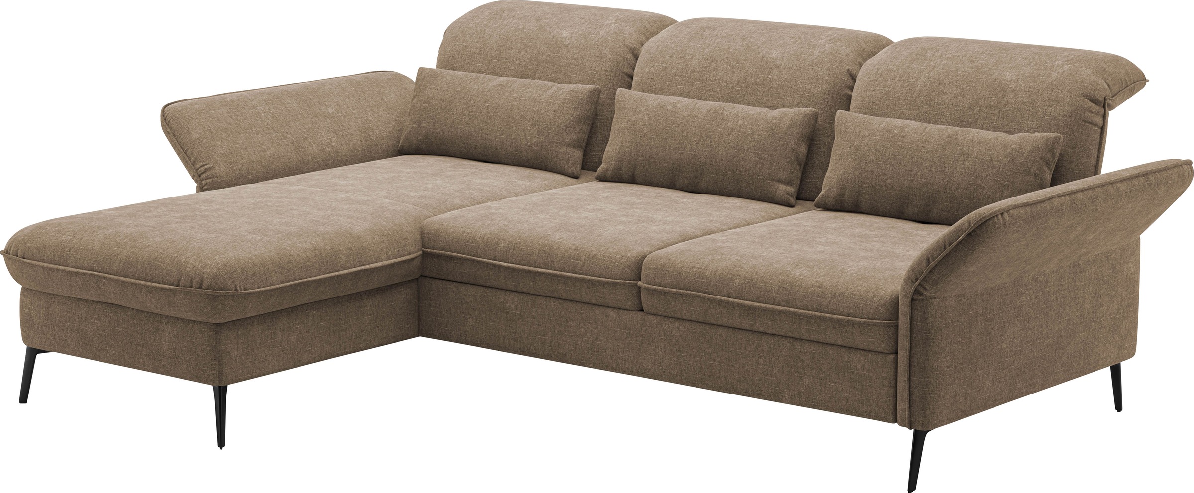 sit&more Ecksofa »Emely, inkl. Sitztiefenverstellung«, wahlweise mit Bettfunktion,Bettkasten,Kopf- & Armteilverstellung