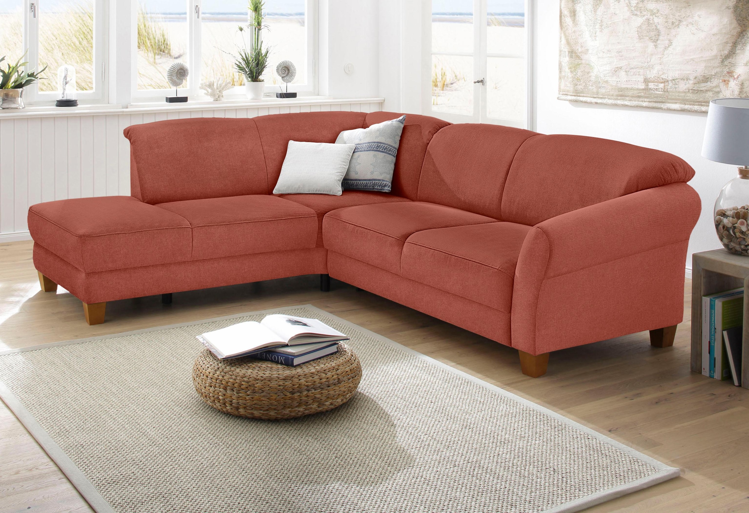 OTTO home Ecksofa "Gotland L-Form" wahlweise mit Sitztiefenverstellung + Bettkasten