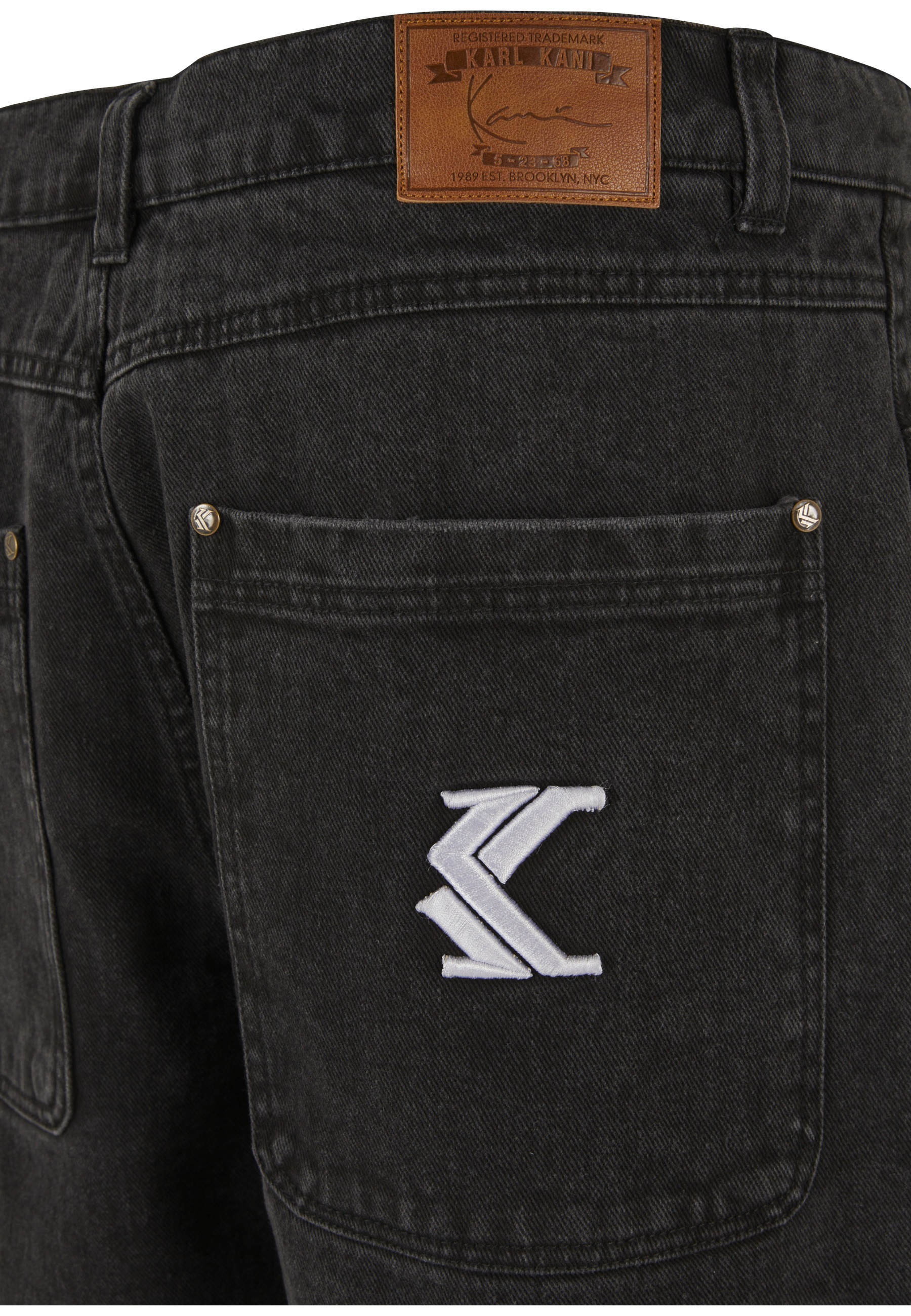 Karl Kani KM232-027-2 Men Denim Shorts Bleached Black 40 3
