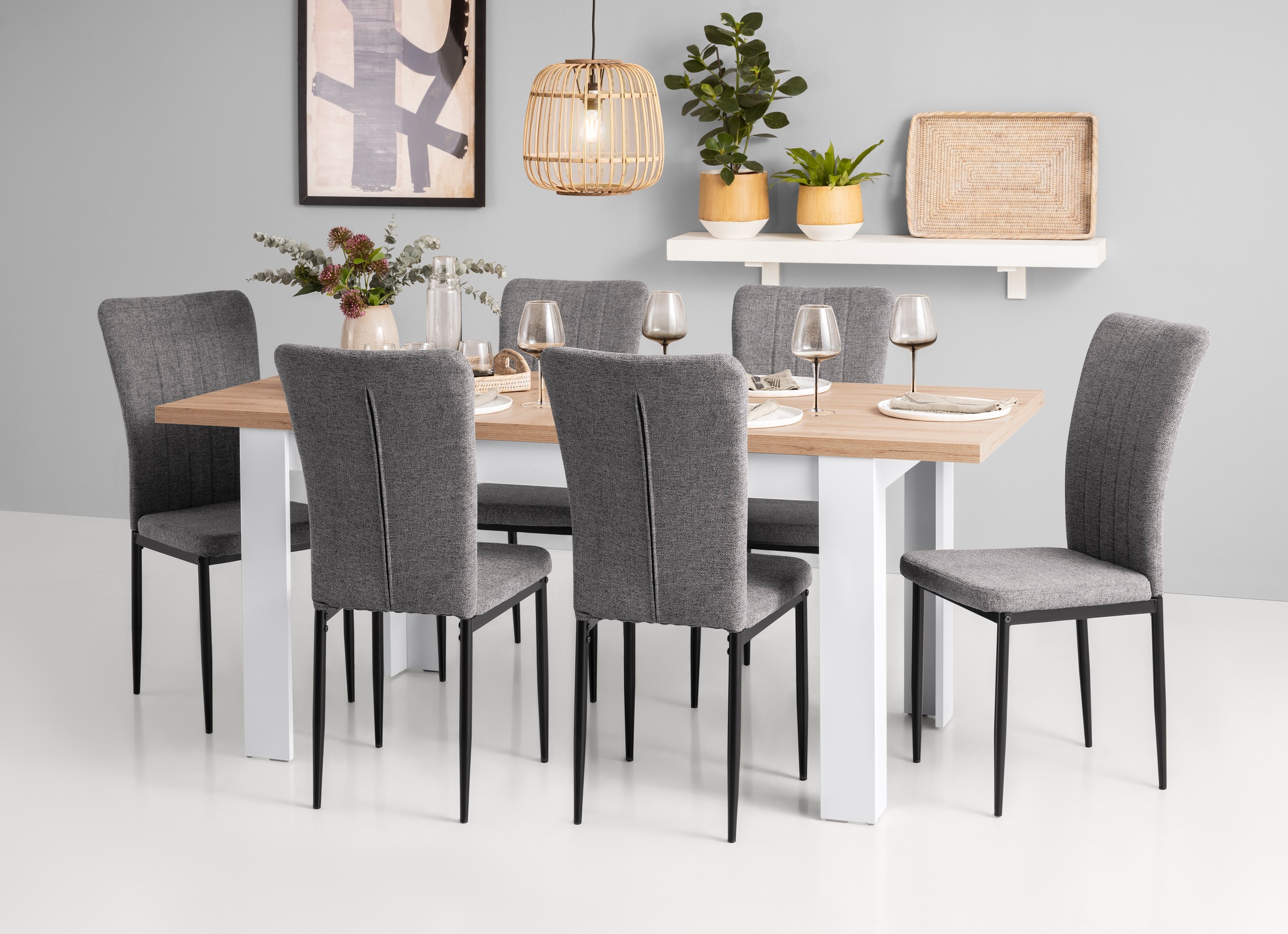 Home affaire 4-Fußstuhl "Bergamo", (Set), 6 St., Webstoff, erhältlich in Sa günstig online kaufen