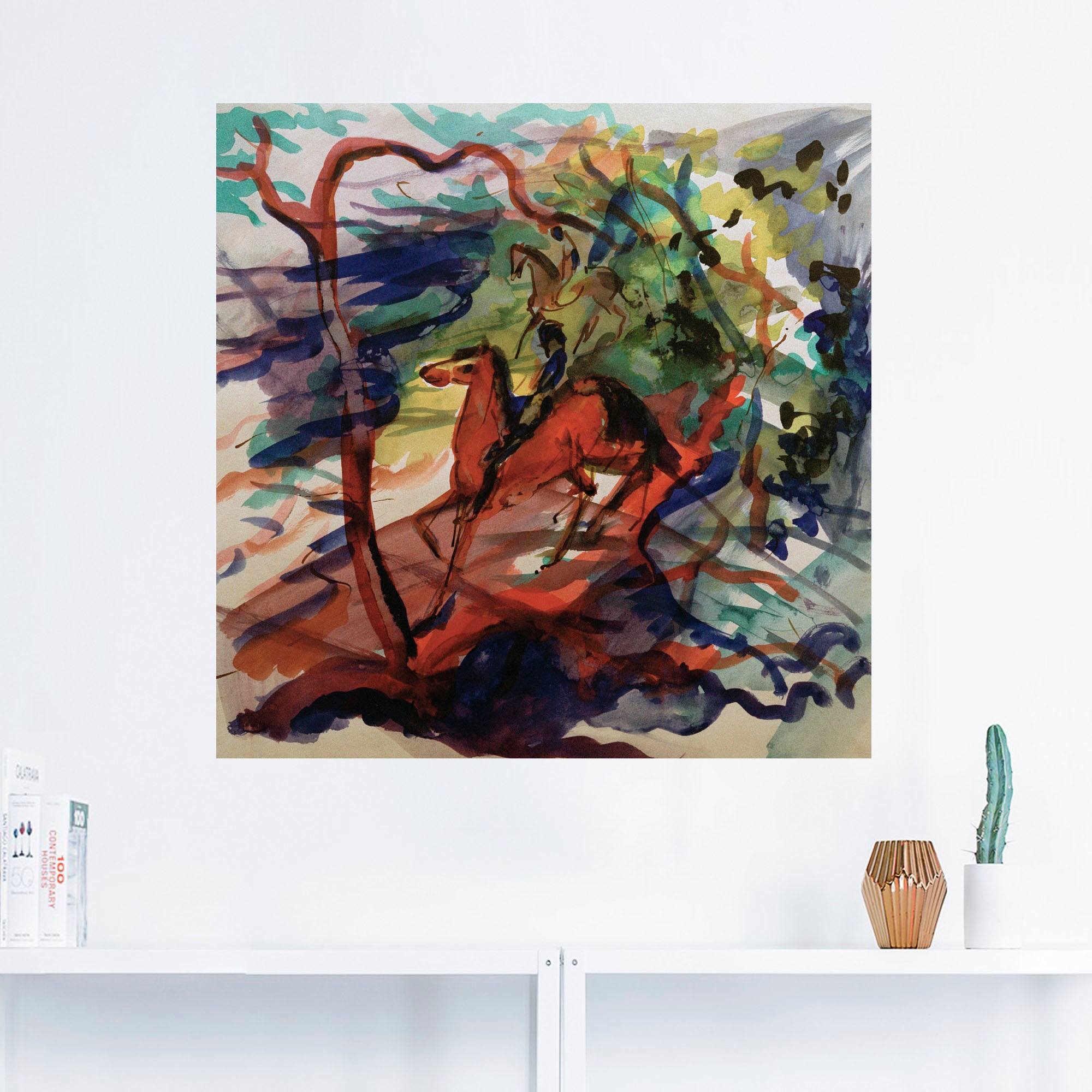 Artland Wandbild »Reiter im Wald«, Pferde, (1 St.), als Leinwandbild, Wandaufkleber oder Poster in versch. Größen