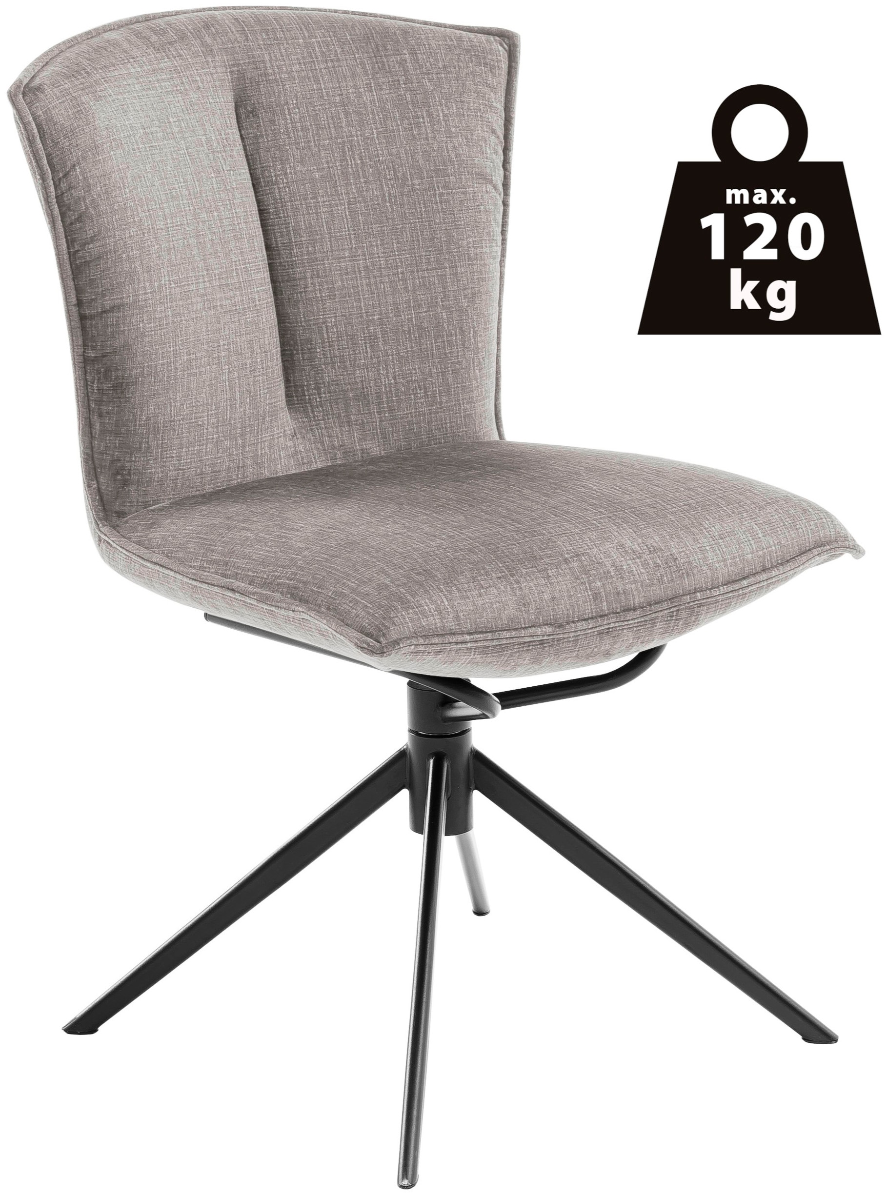 MCA furniture 4-Fußstuhl »NALON Esszimmerstuhl (2er Set) - Stuhl«, (Set), 2 St., Veloursstoff, 360° drehbar, Schwingfunktion, Metall, Veloursoptik, belastbar 120 kg