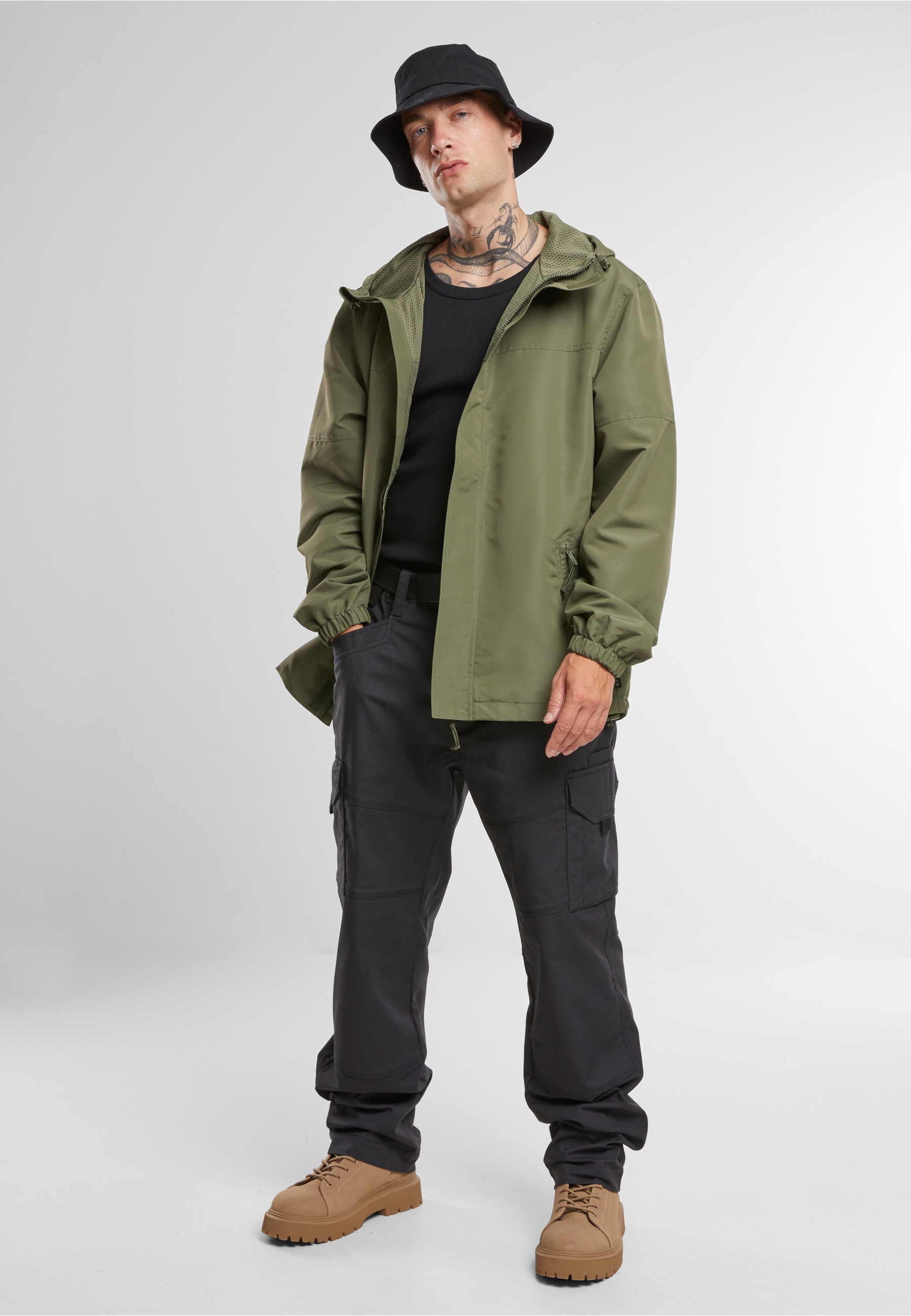 Brandit Windbreaker »Brandit Brandit Men Light Windbreaker Frontzip« 1 Stk. tlg. mit Kapuze