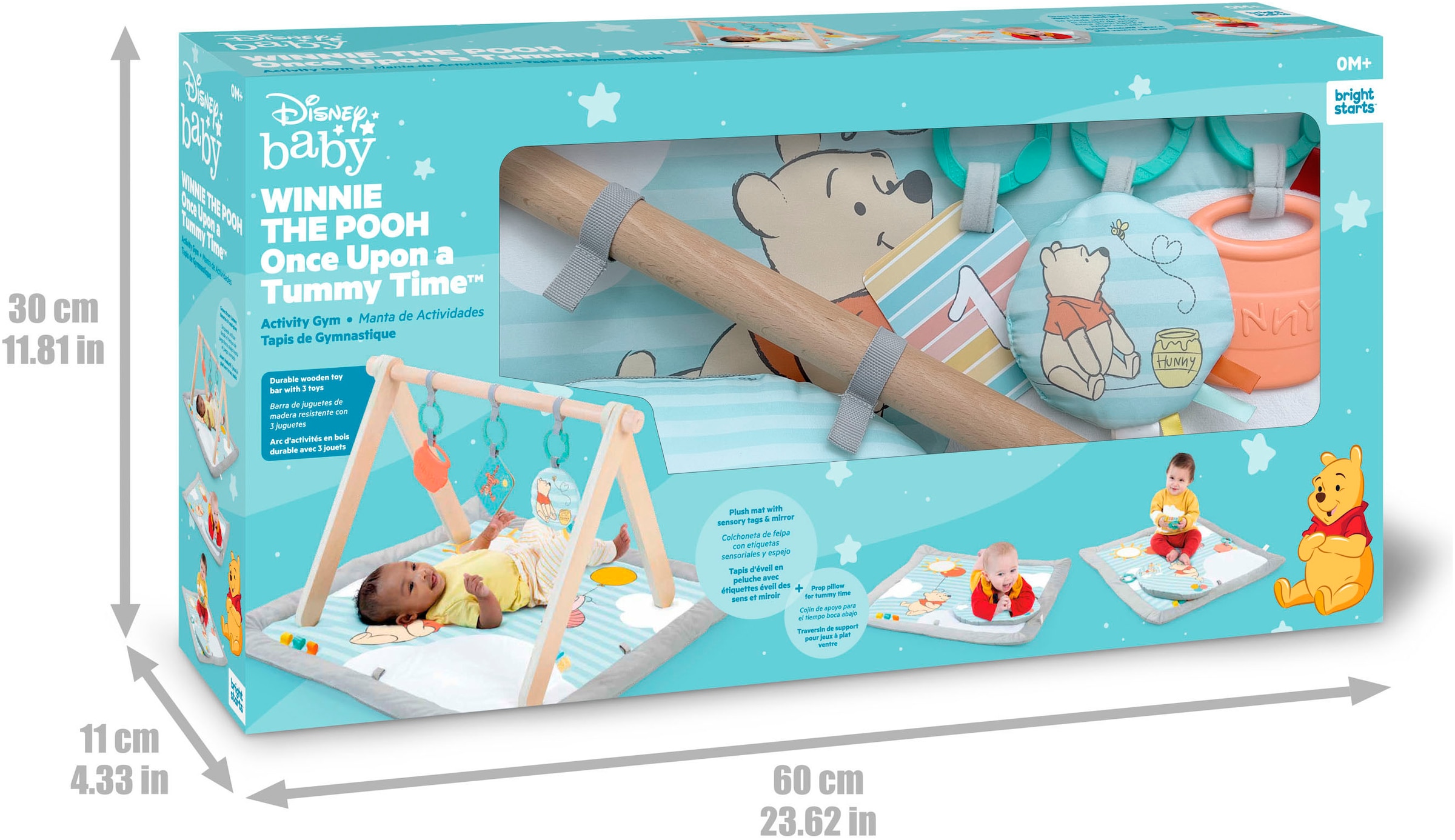 Bright Starts Spielbogen »WINNIE THE POOH Once Upon a Tummy Time ™ Activity Gym«, mit Plüschmatte und Stützkissen