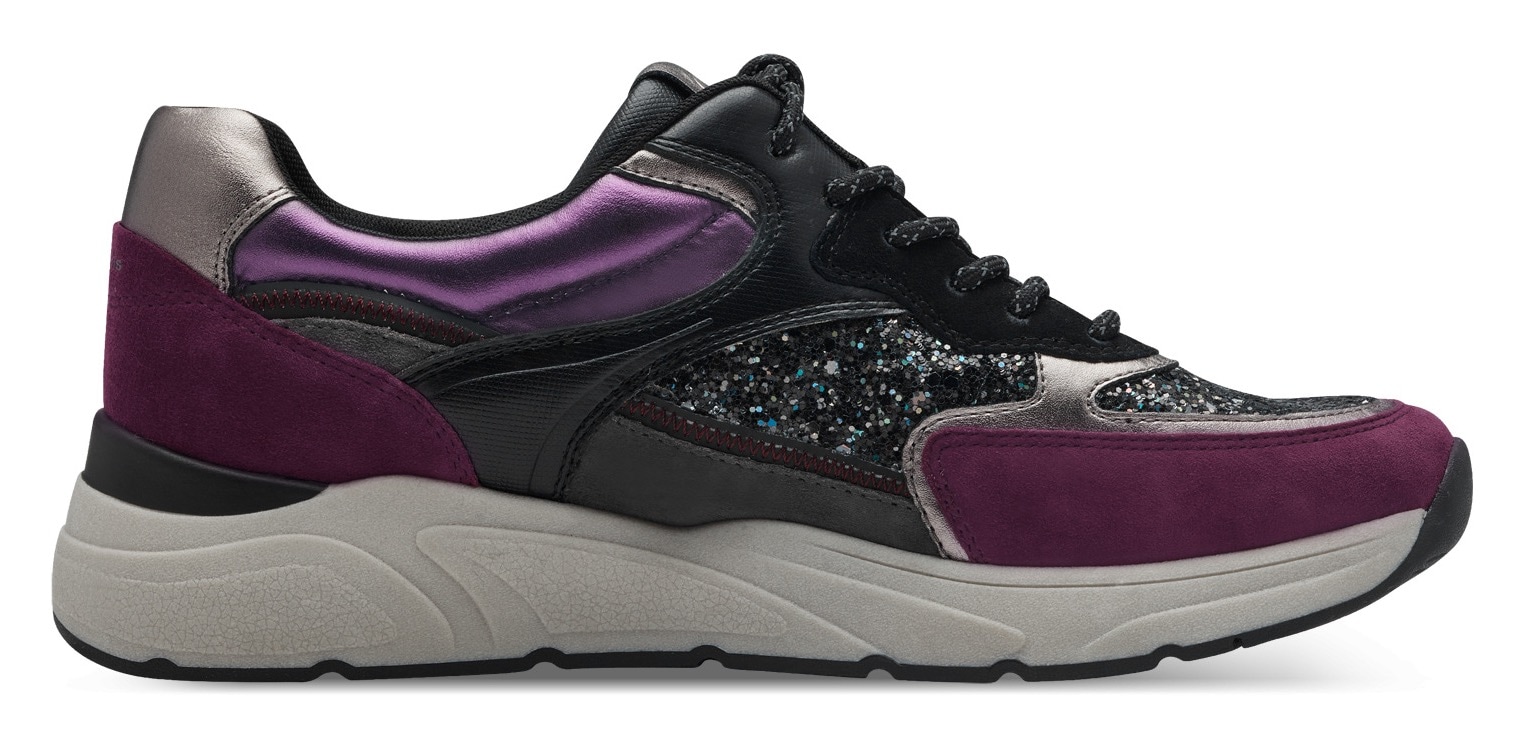 Tamaris Keilsneaker, Schnürschuh, Halbschuh, Freizeitschuh, farbenfrohe Kontrastbesätze