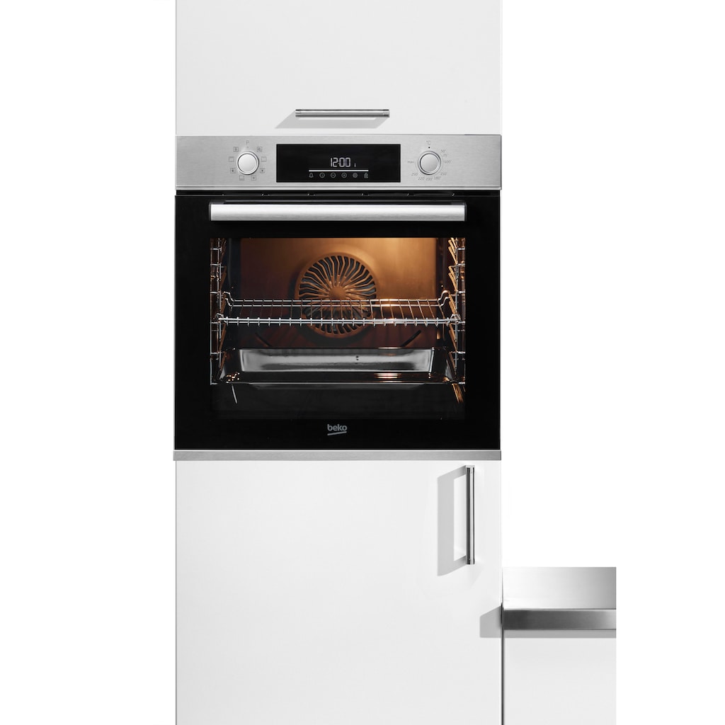 BEKO Einbaubackofen »BBIM12300X«, BBIM12300X, mit Teleskopauszug nachrüstbar