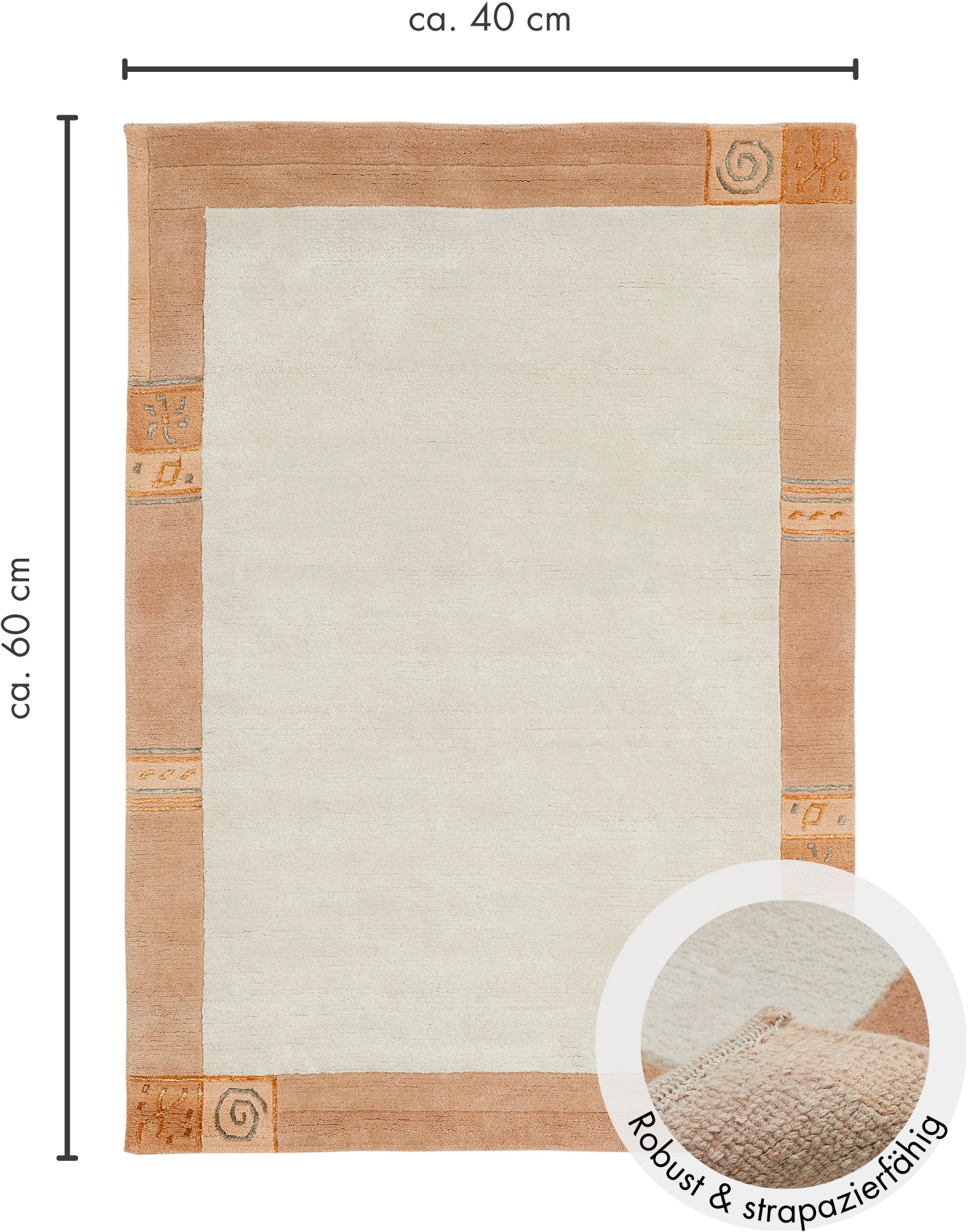 LUXOR living Wollteppich »India«, rechteckig, 20 mm Höhe, reine Wolle, handgeknüpft, mit Bordüre, auch als Läufer