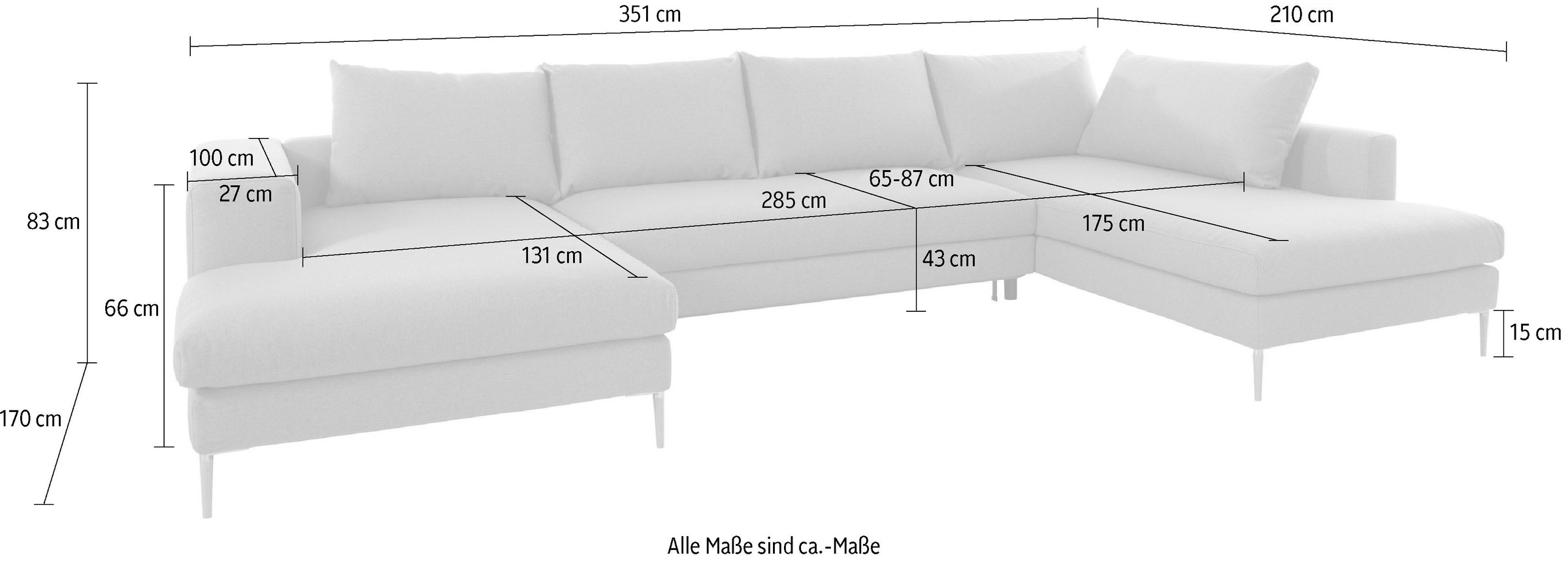 OTTO products Wohnlandschaft »Finnja, U-Form«