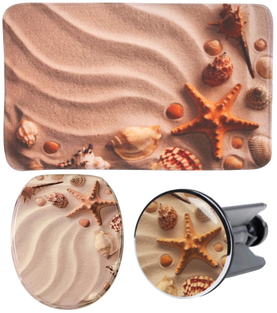 Sanilo Badaccessoire-Set "Sanibel" bestehend aus WC-Sitz, Badteppich und Wa günstig online kaufen