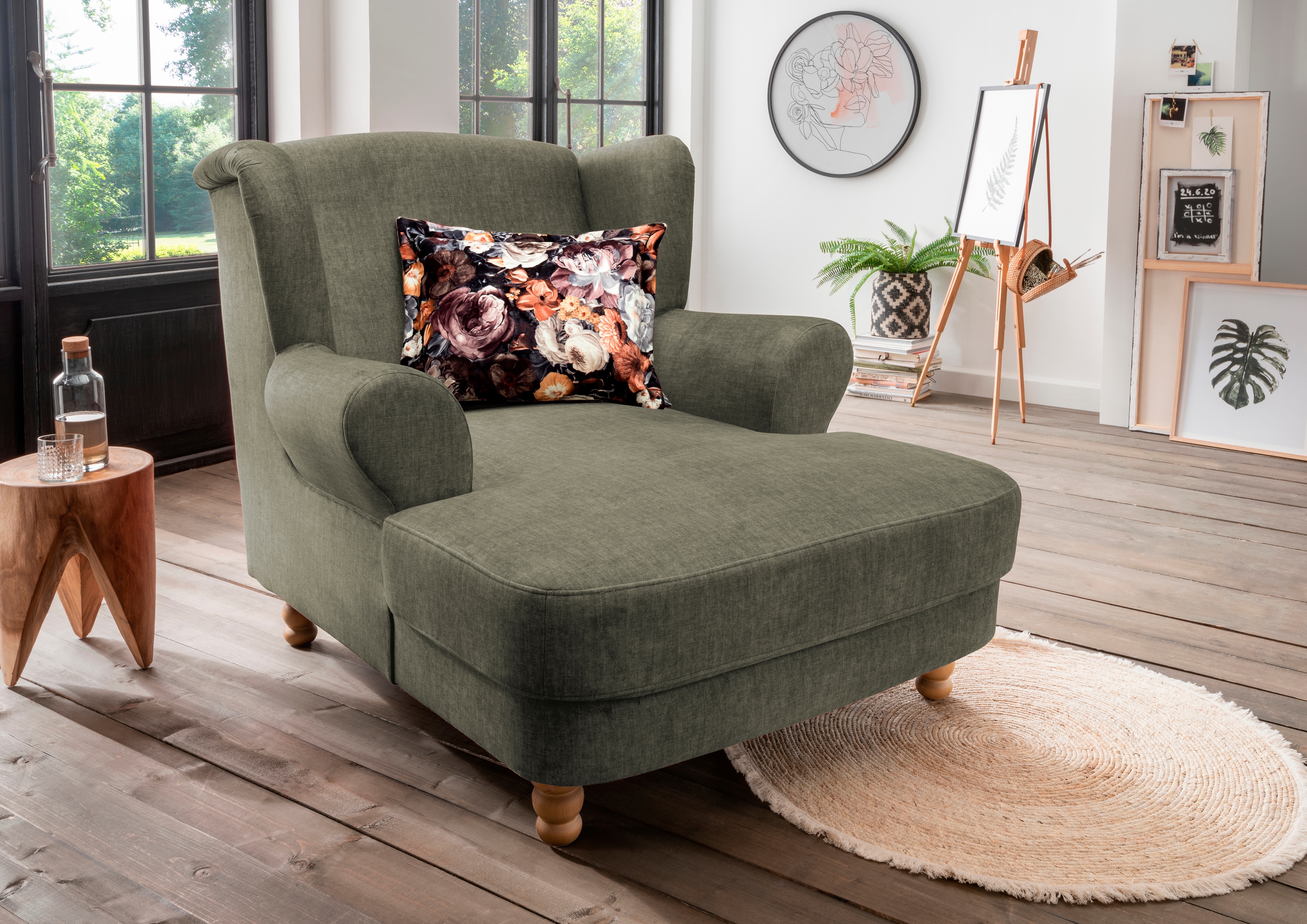 Home affaire Loveseat "Tassilo Big Mega Ohrensessel, viel Platz und bequem, Breite 121cm"