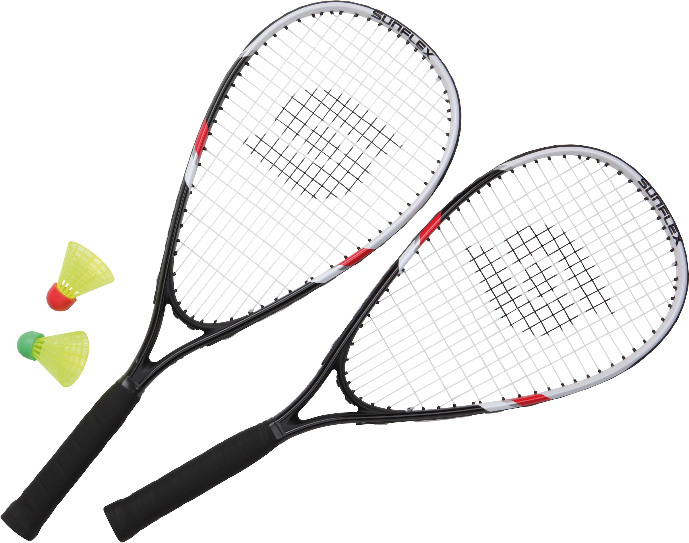 Sunflex Speed-Badmintonschläger »Speed Badminton Sonic«, (Set, 5 tlg., mit  Bällen-mit Schlägerhülle-mit Tasche) | BAUR