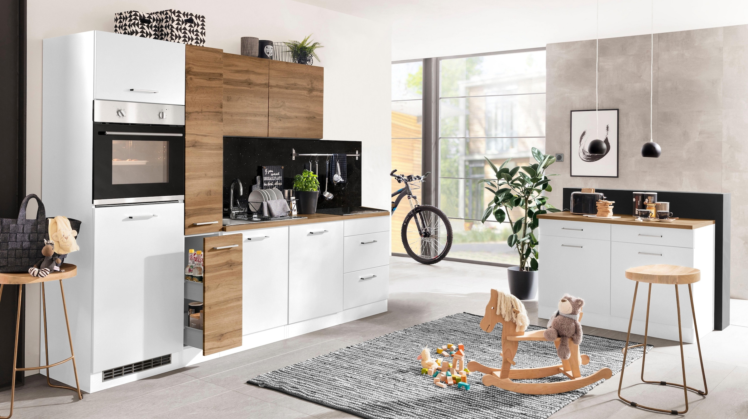 KOCHSTATION Küchenzeile »KS-Kehl«, ohne E-Geräte, Breite 270 cm, für Kühlschrank