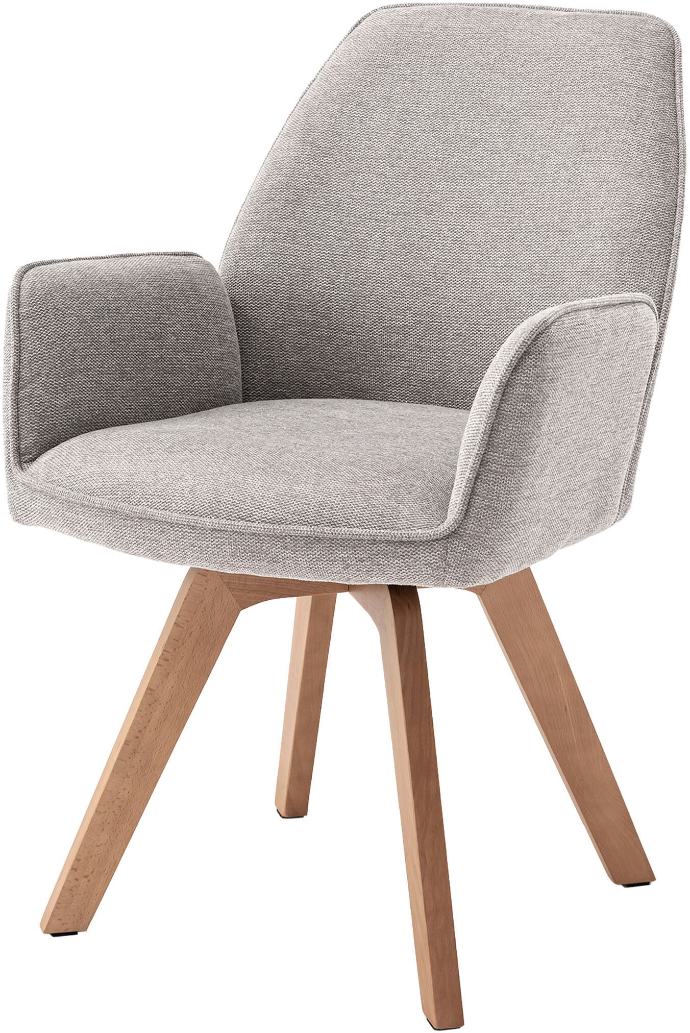 byLIVING Esszimmerstuhl »Tony«, (Set), 2 St., Webstoff, mit Massivholzgestell eichefarbig, 360 Grad drehbar, hoher Sitzkomfort