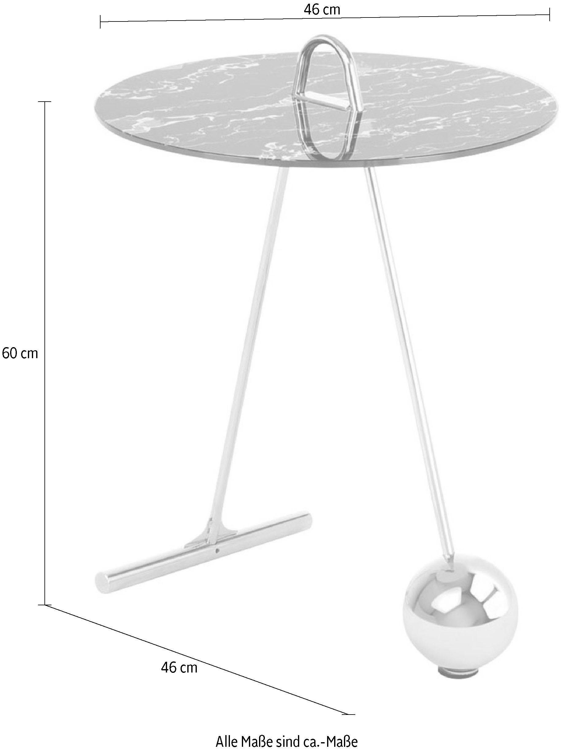Kayoom Beistelltisch »Pendulum 525, mit runder Tischplatte«, (1 St.), Marmoroptik, Gestell im Pendel-Design, praktisch tragbar