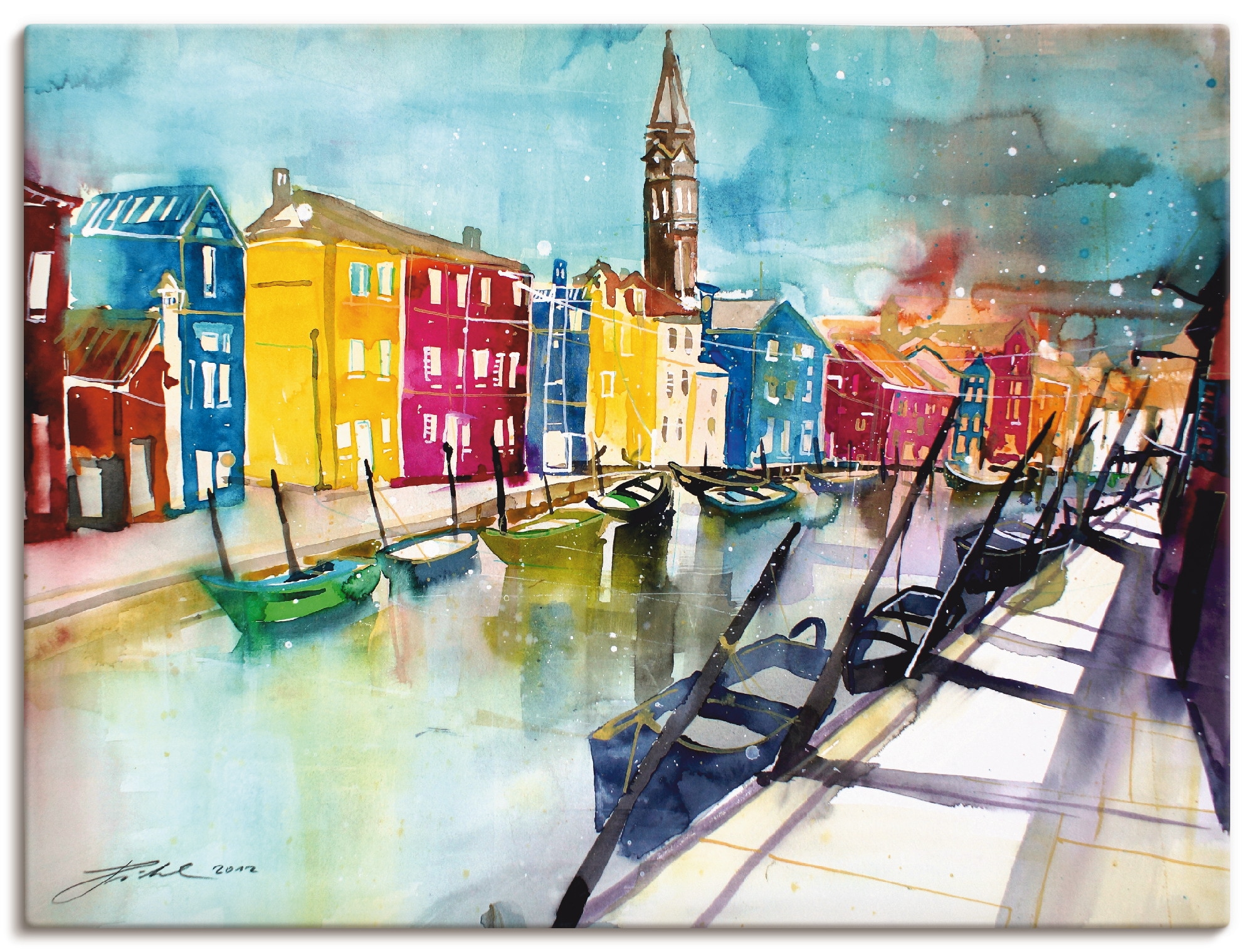 Artland Wandbild "Venedig" Italien 1 Stk. tlg. auf Holzrahmen gespannt günstig online kaufen