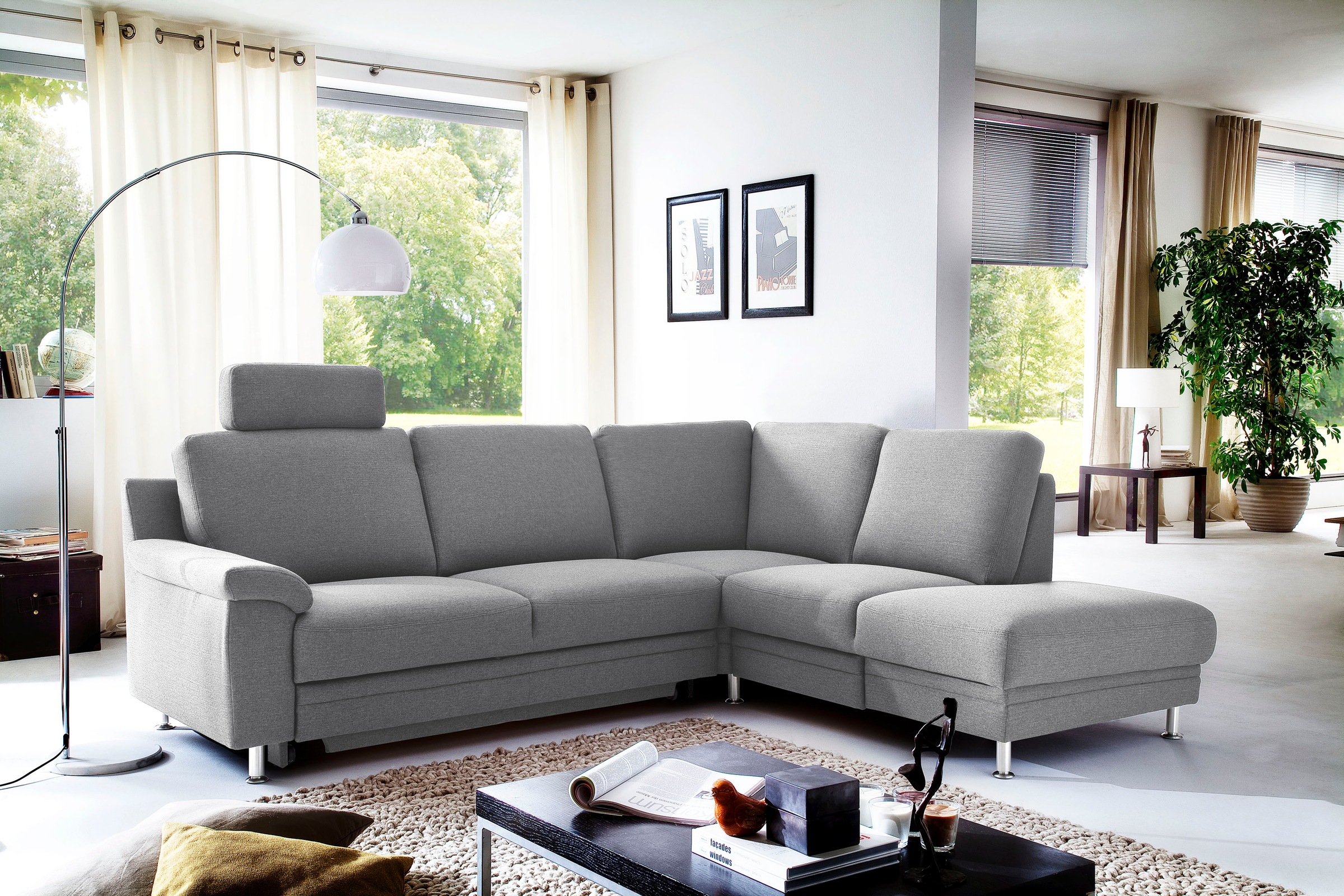 3C Carina Ecksofa »Korfu L-Form«, incl.- 1 Kopfstütze, wahlweise mit Schlafunktion und Stauraum