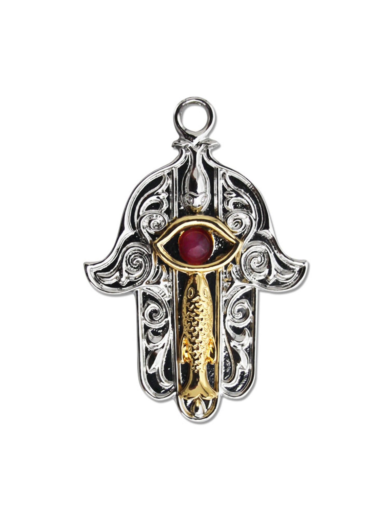 Adelia´s Amulett »Anhänger Mystische Kabbala Talisman«, Die Hand der Khamsa - Für Glück und Schutz