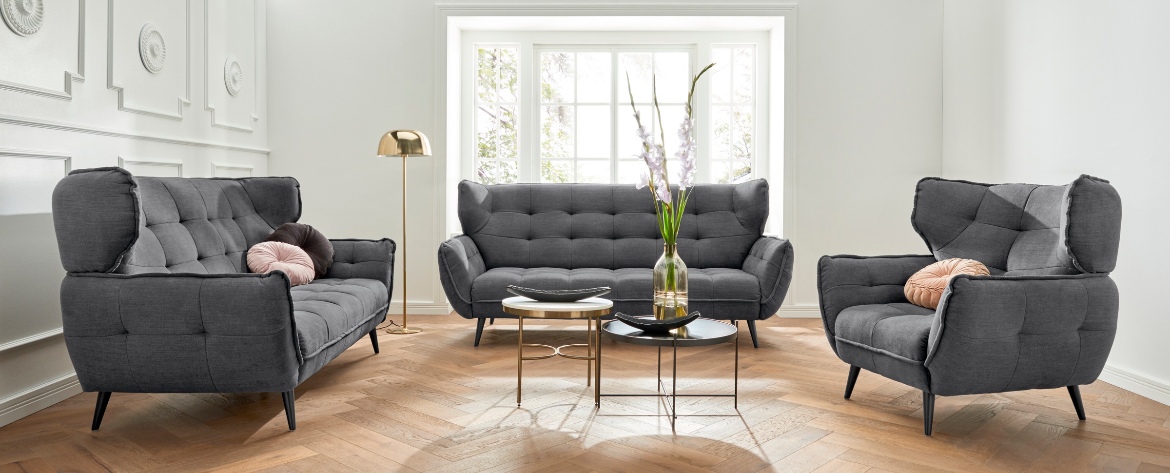 Leonique 3-Sitzer »Ariana«, Big-Sofa bzw. stylischer Hochlehner